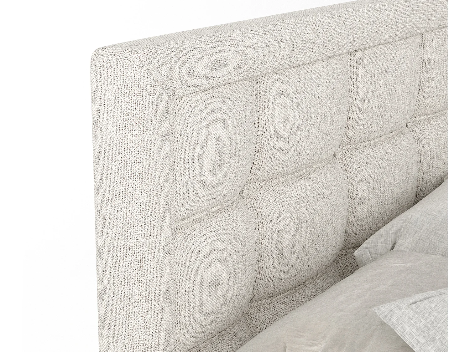 Lit boxspring en toile tissée Ambrosia - matelas - surmatelas - 160x200 cm - beige