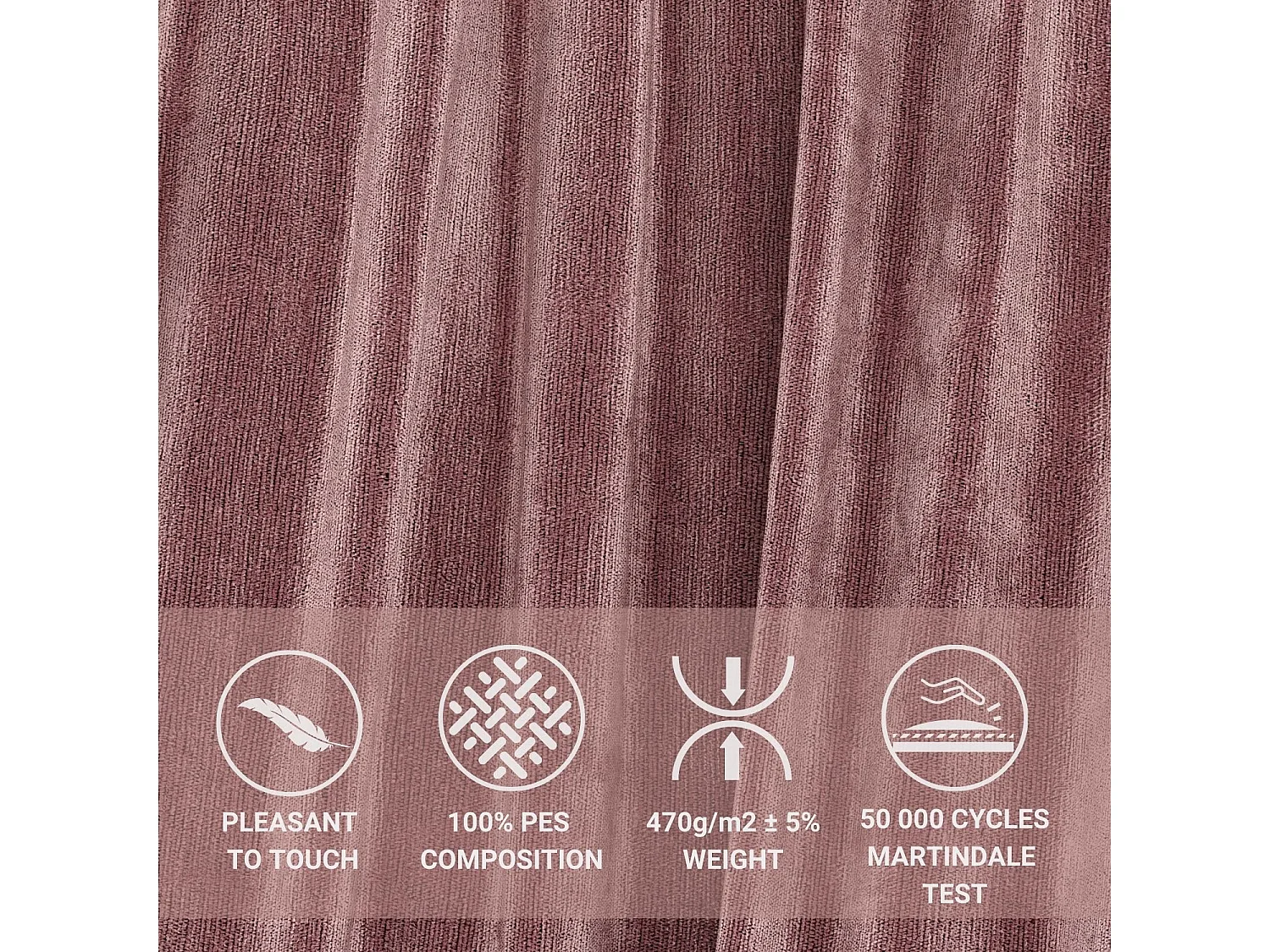 Boxspringbett aus Chenille-Stoff Ardis - Matratze - Toppermatratze - 180x200 cm - rosa