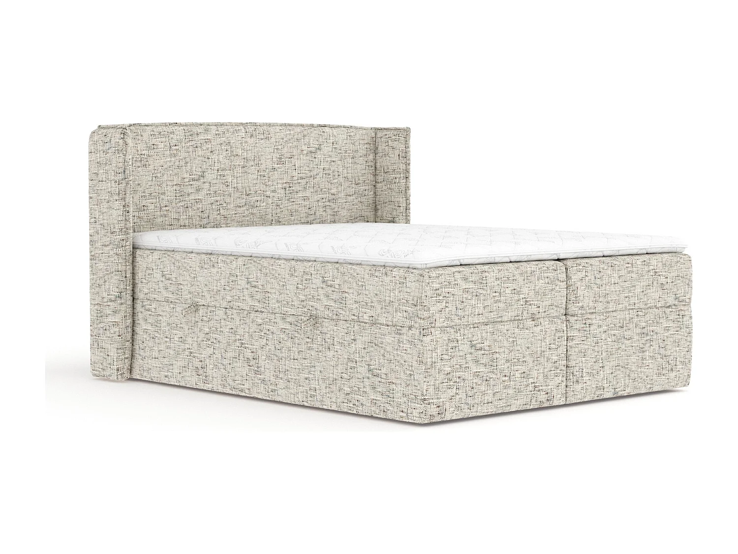 Boxspringbett aus Webstoff Skyline - Matratze - Toppermatratze - 160x200 cm - beige melange