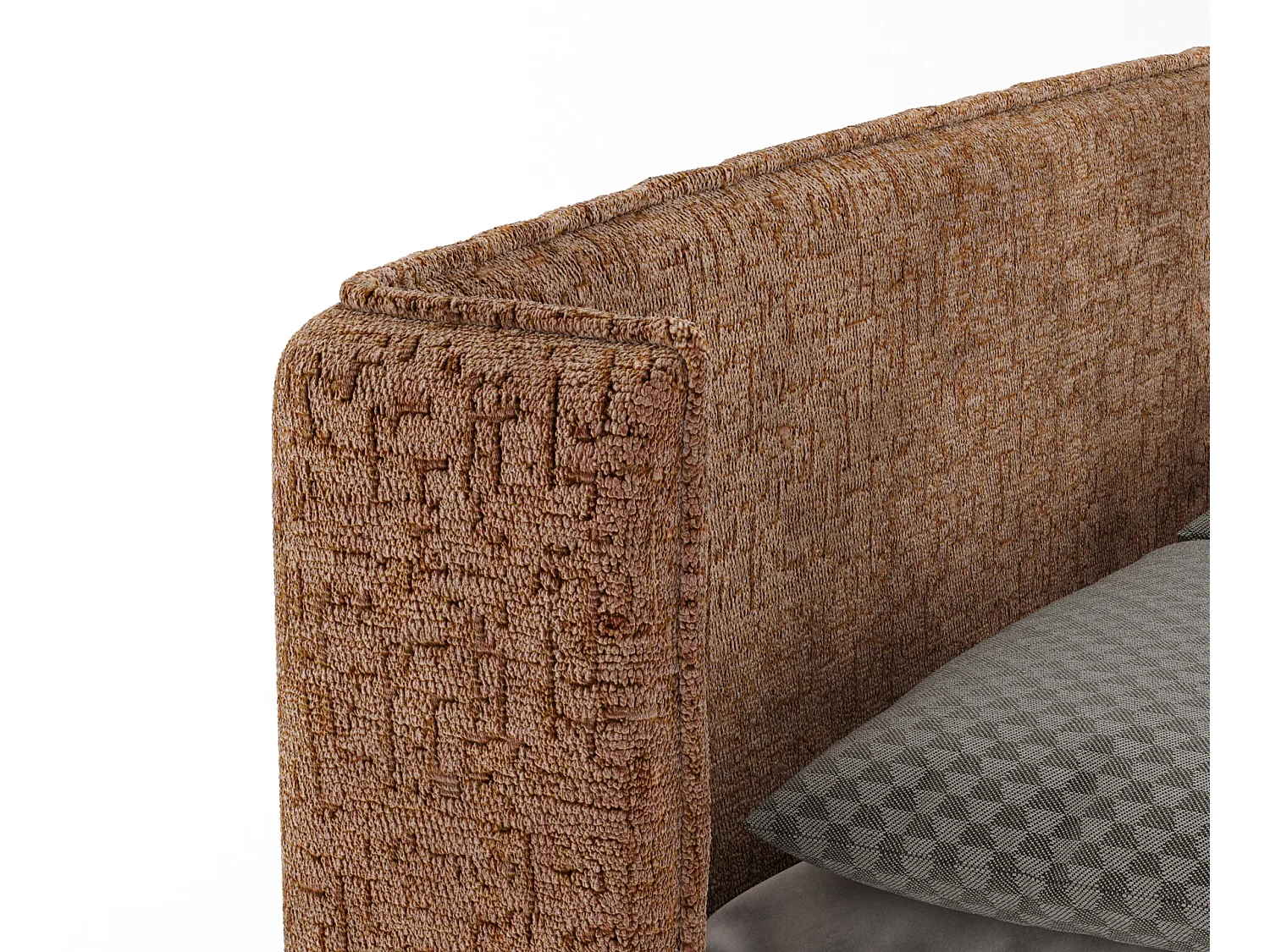 Boxspringbett aus Chenille-Stoff Passion - Matratze - Toppermatratze - 200x200 cm - kupferfarbe