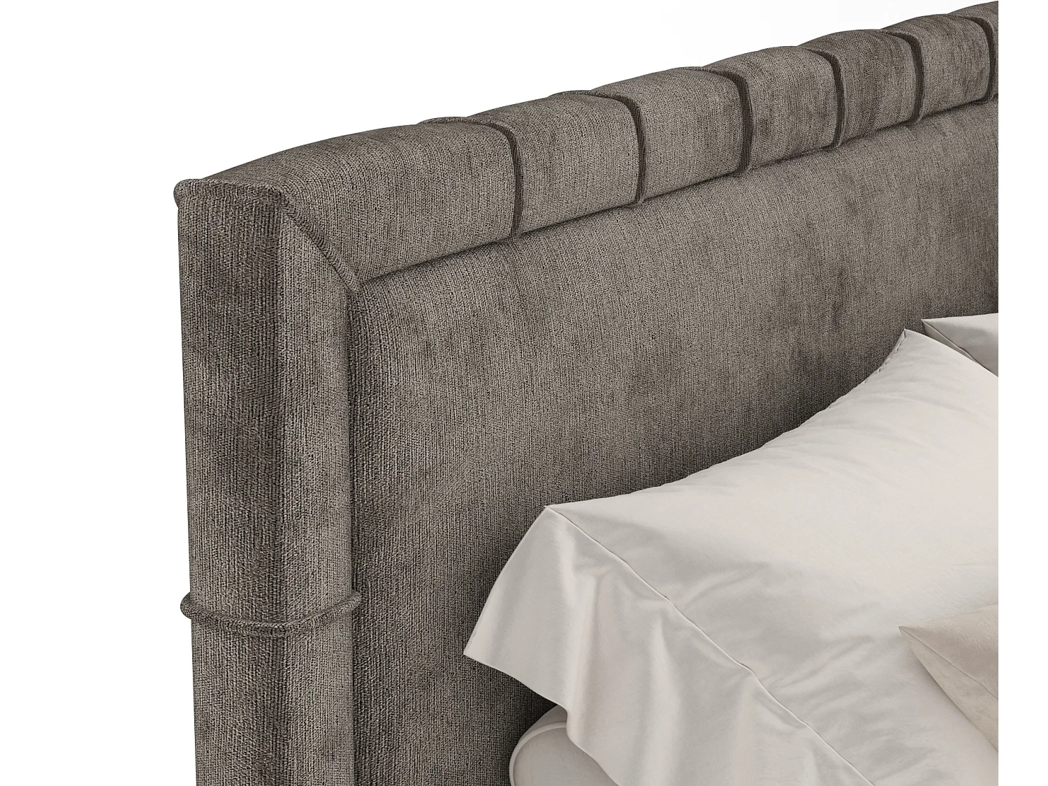 Boxspringbett aus Chenille-Stoff Rimini - Matratze - Toppermatratze - 160x200 cm - braun