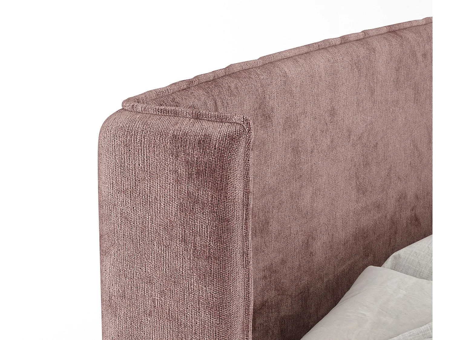 Boxspringbett aus Chenille-Stoff Ardis - Matratze - Toppermatratze - 200x200 cm - rosa