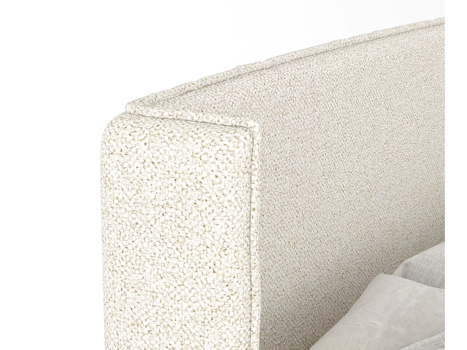 Boxspringbett aus Boucle-Stoff Ardis - Matratze - Toppermatratze - 200x200 cm - beige