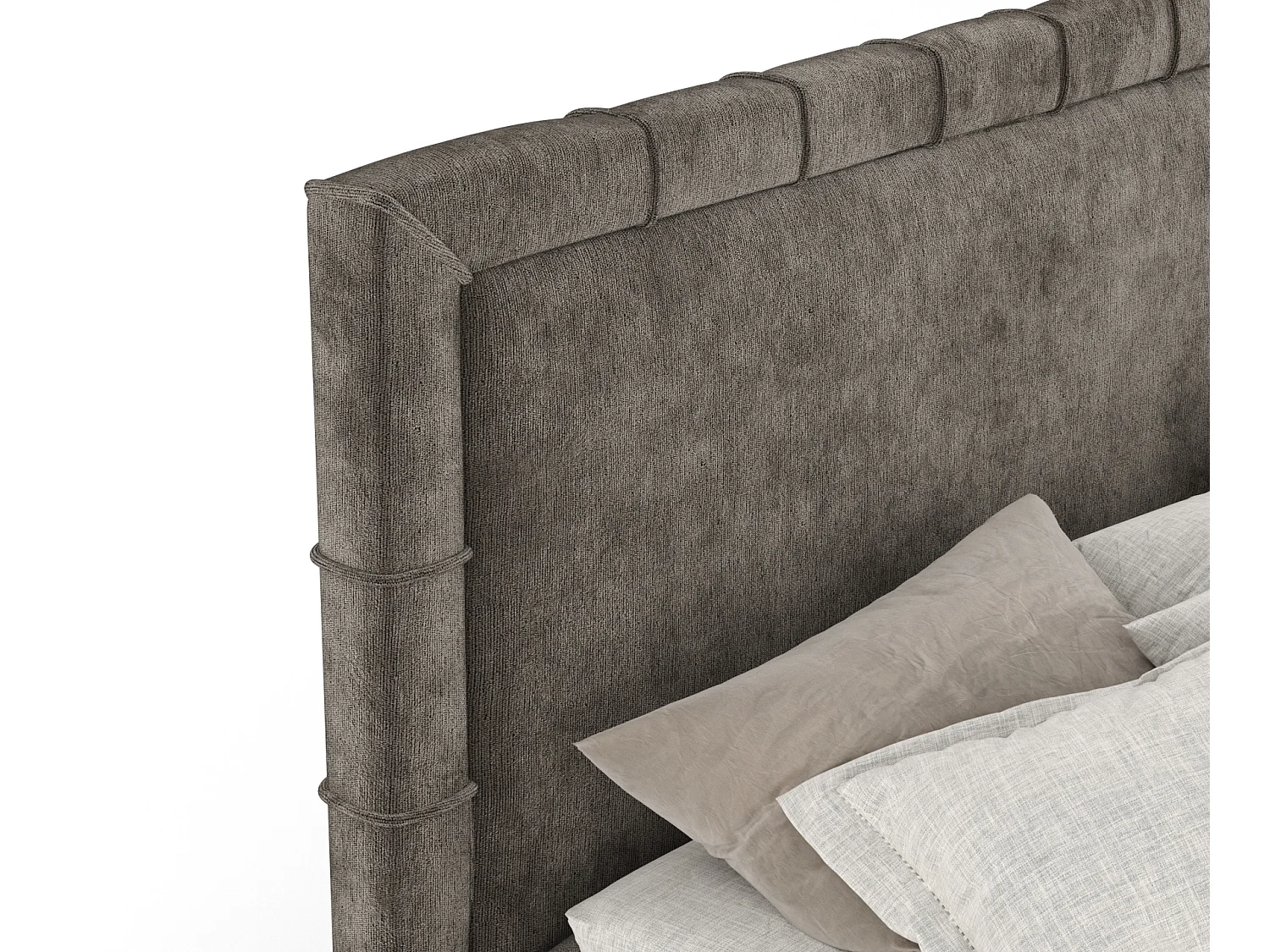 Lit boxspring en tissu chenille Sundown - matelas - surmatelas - 160x200 cm - brun