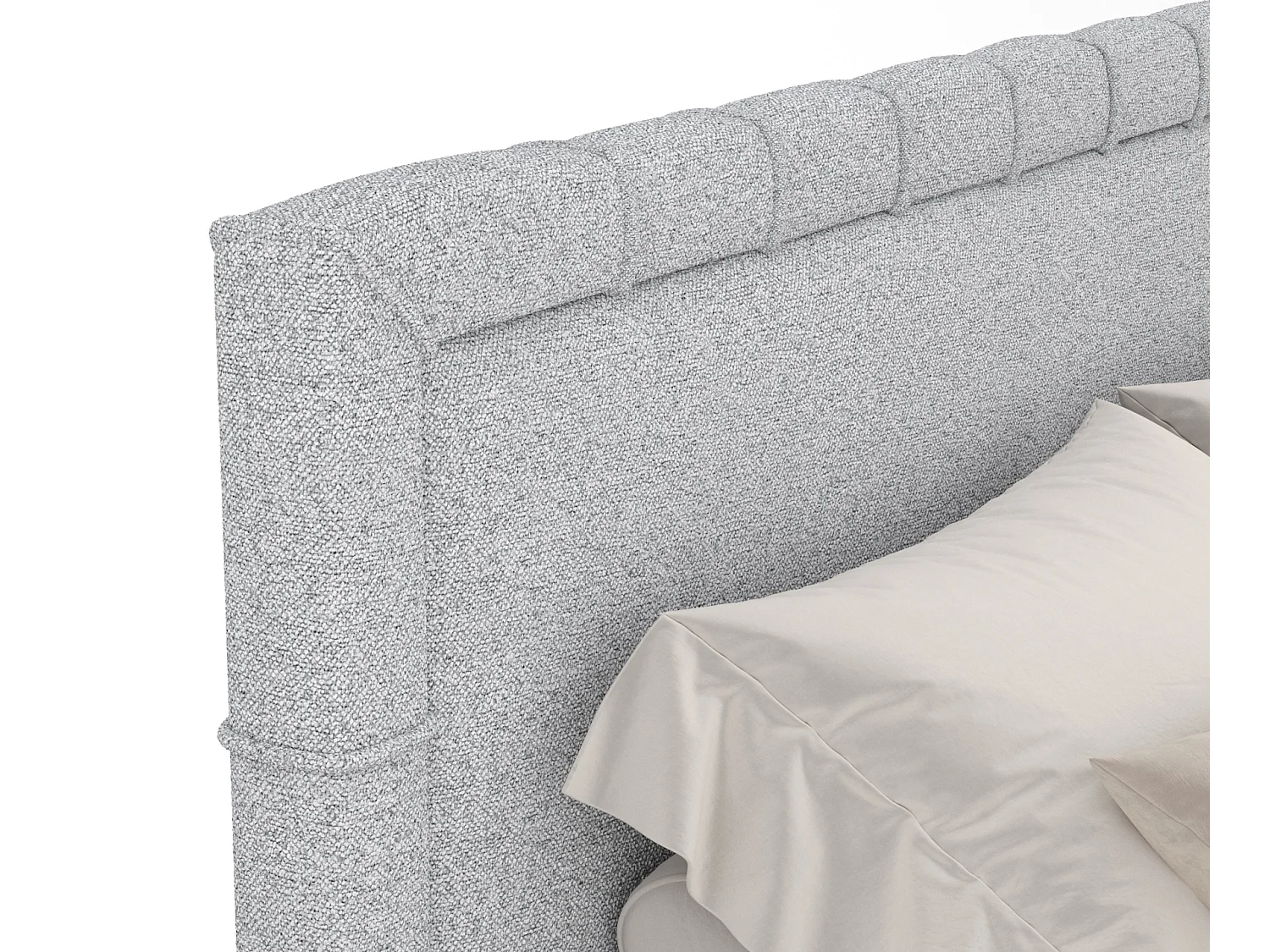 Lit boxspring en toile tissée Rimini - matelas - surmatelas - 140x200 cm - gris clair
