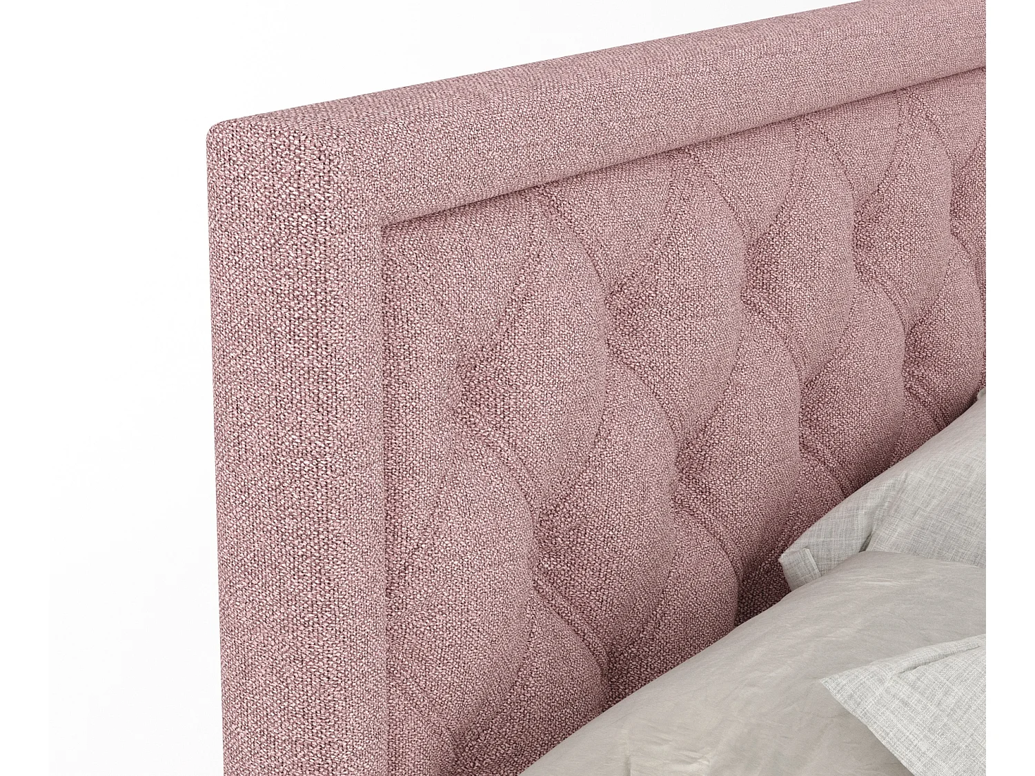 Boxspringbett aus Webstoff Aurelia - Matratze - Toppermatratze - 180x200 cm - rosa