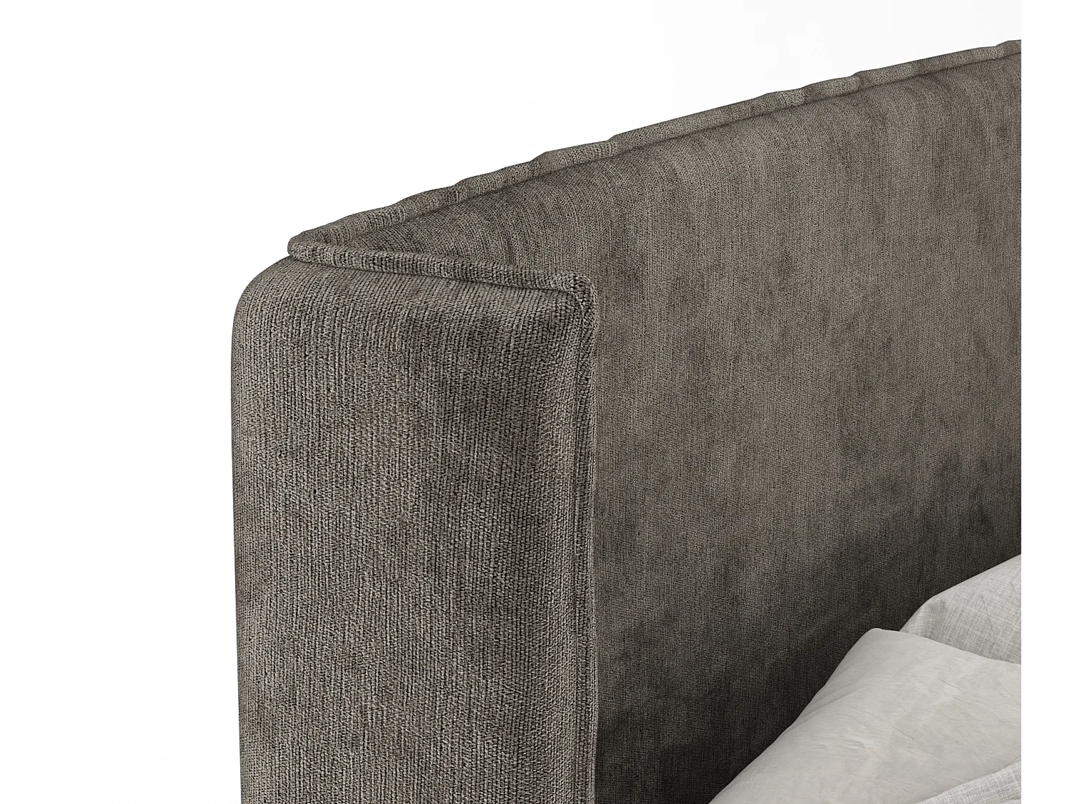 Lit boxspring en tissu chenille Ardis - matelas - surmatelas - 160x200 cm - brun