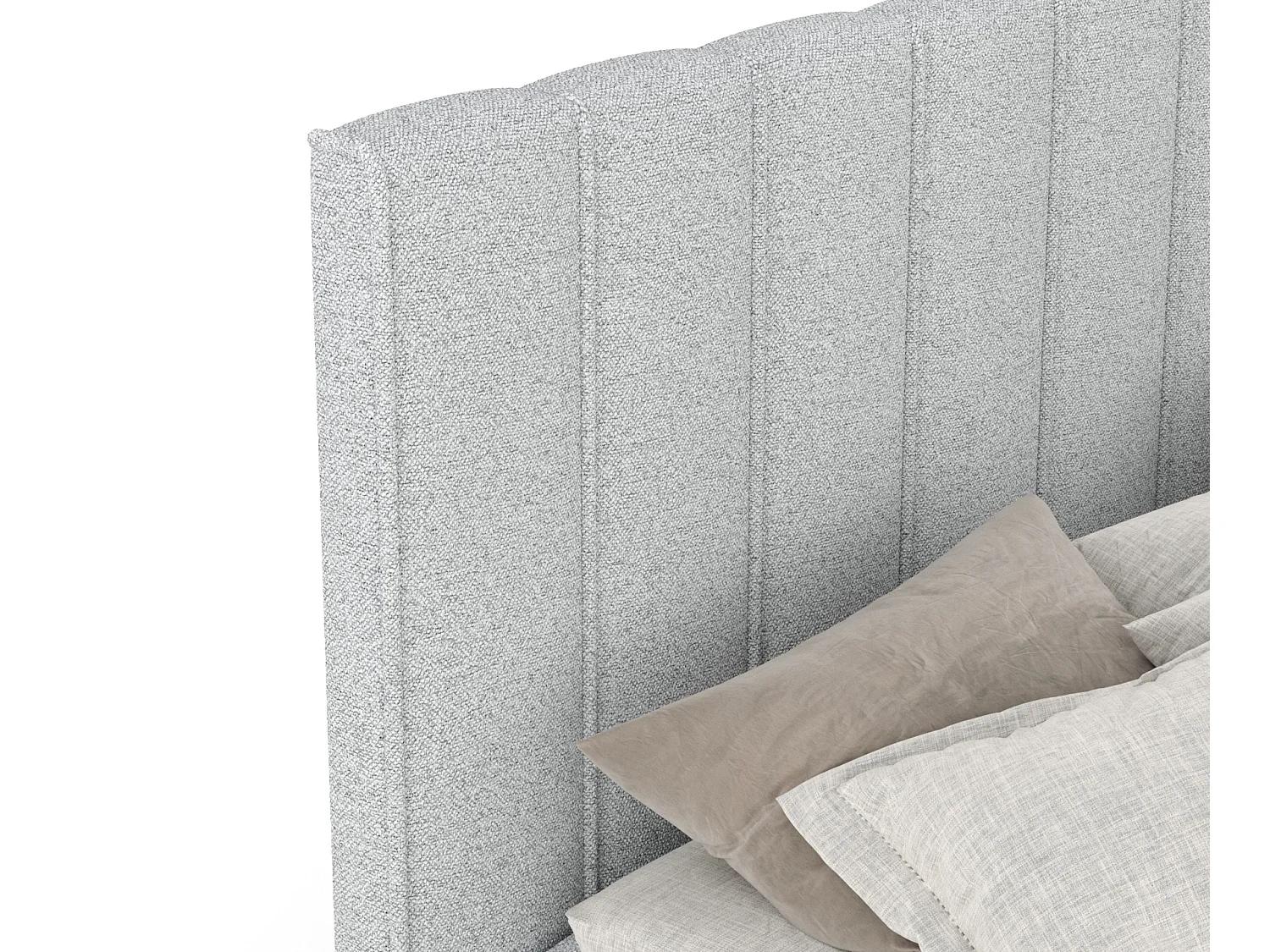 Lit boxspring en toile tissée Moretti - matelas - surmatelas - 180x200 cm - gris clair