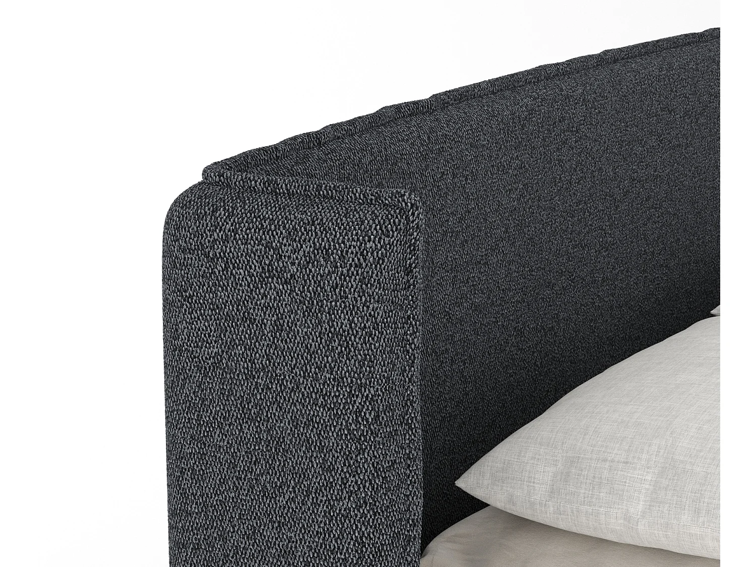 Lit boxspring en toile tissée Carizzo - matelas - surmatelas - 160x200 cm - noir