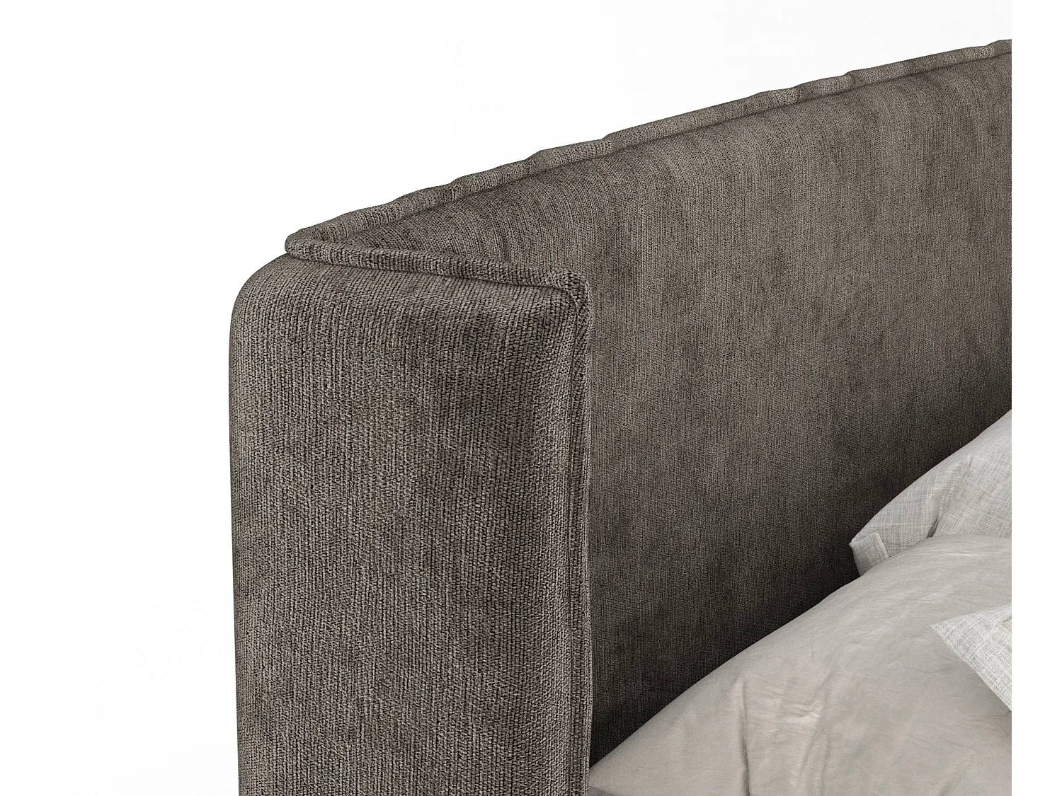 Boxspringbett aus Chenille-Stoff Monpelli - Matratze - Toppermatratze - 160x200 cm - braun