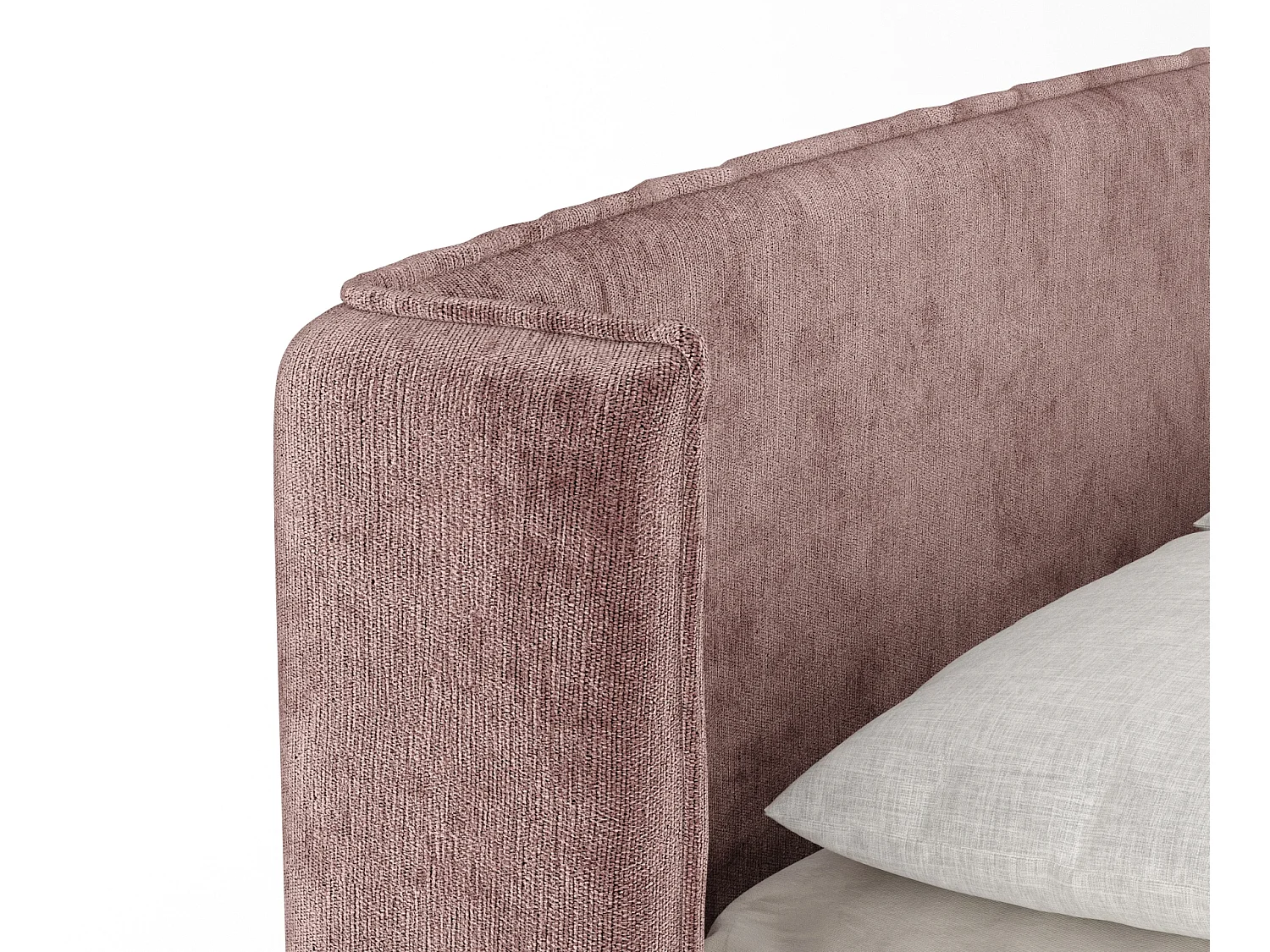 Boxspringbett aus Chenille-Stoff Carizzo - Matratze - Toppermatratze - 200x200 cm - rosa