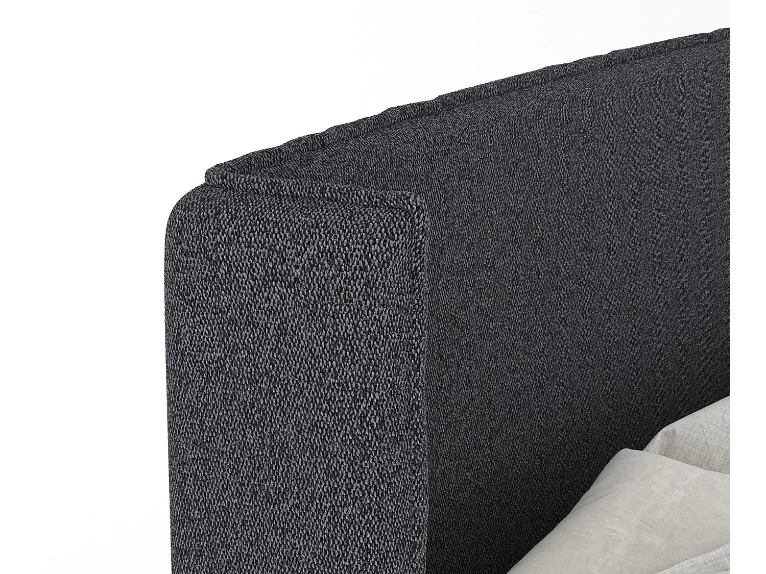 Boxspringbett aus Webstoff Ardis - Matratze - Toppermatratze - 200x200 cm - schwarz