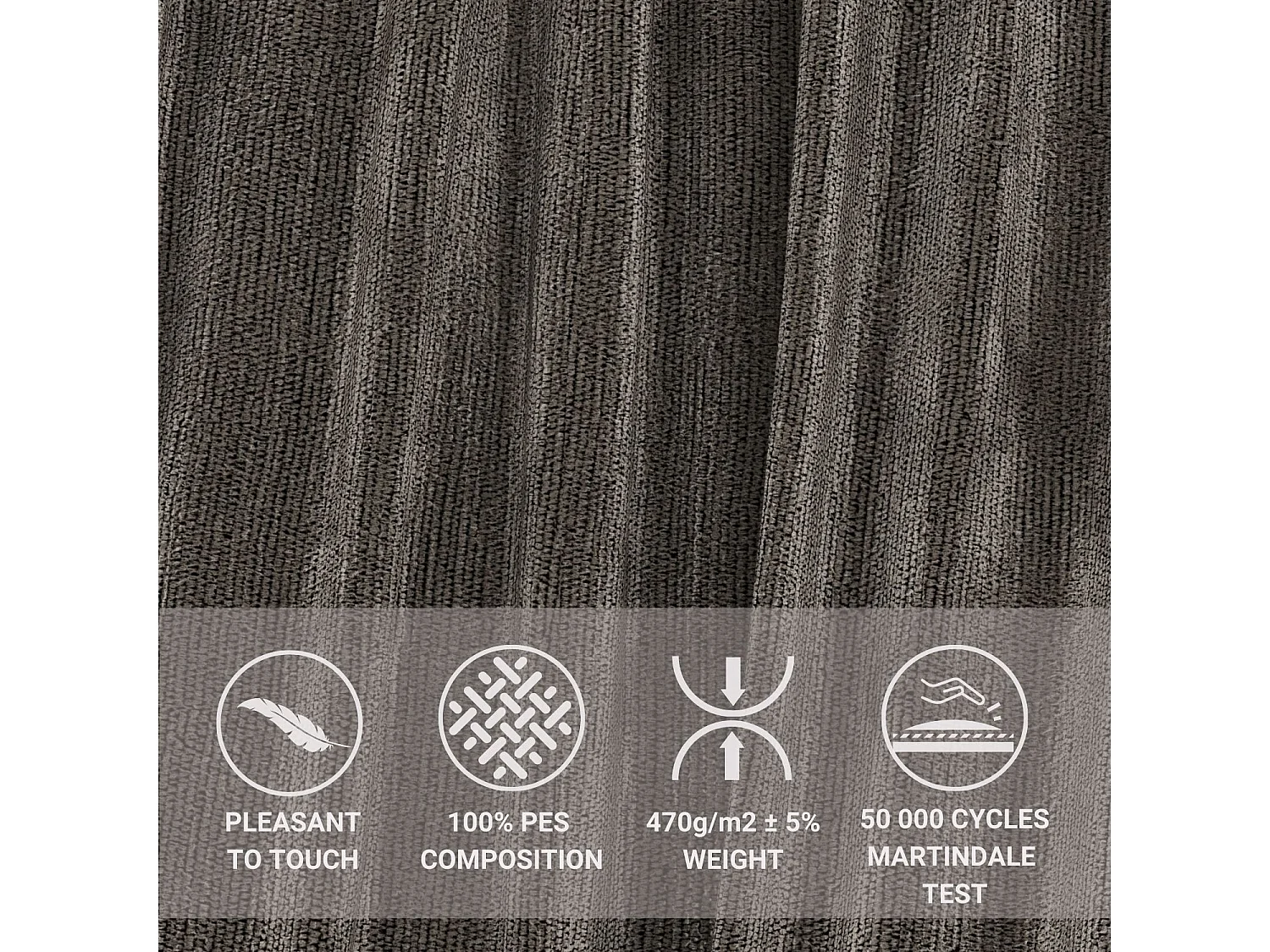 Boxspringbett aus Chenille-Stoff Rosabel - Matratze - Toppermatratze - 200x200 cm - braun