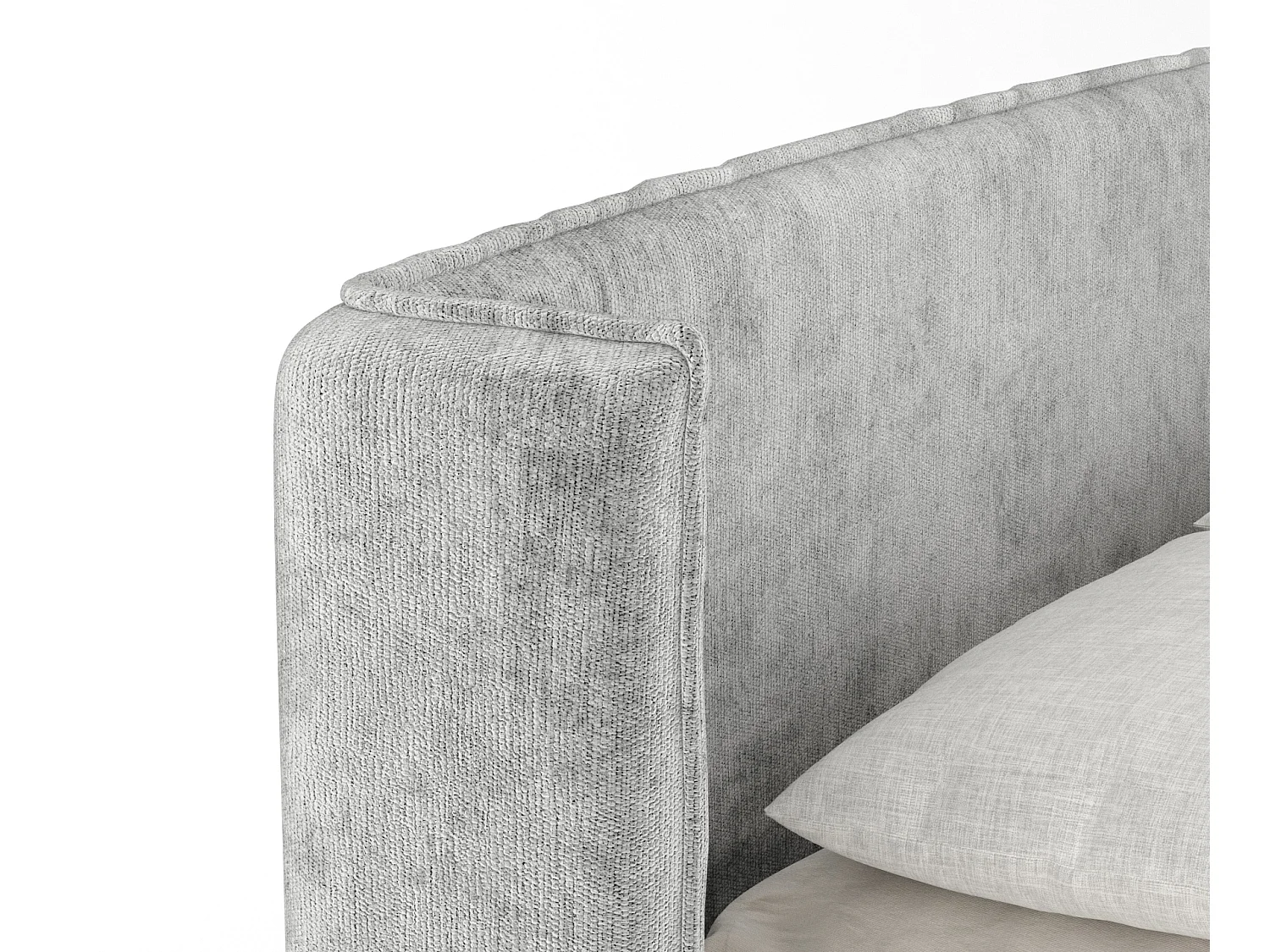 Lit boxspring en tissu chenille Carizzo - matelas - surmatelas - 140x200 cm - gris clair