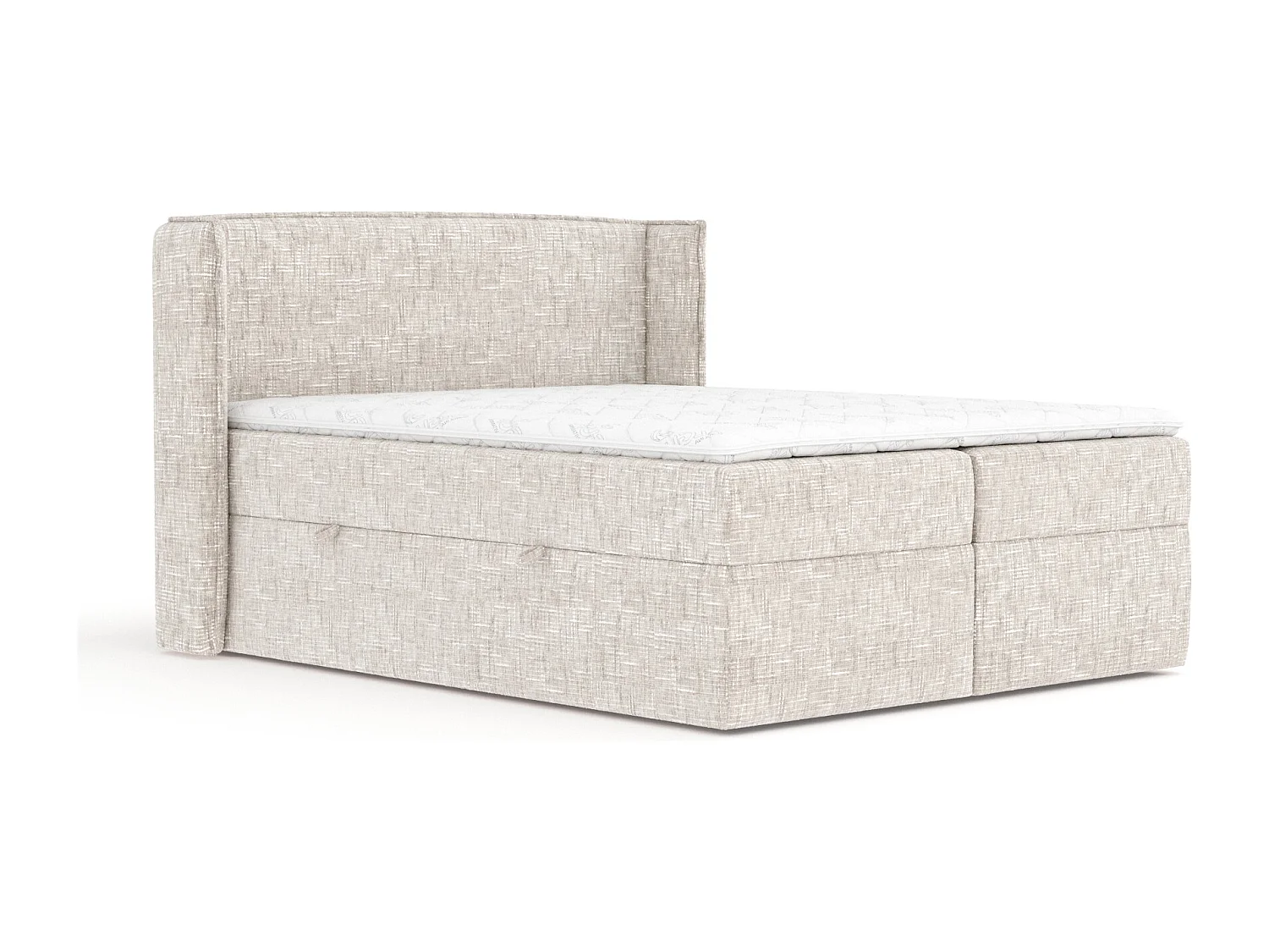 Lit boxspring en toile tissée Skyline - matelas - surmatelas - 140x200 cm - creme