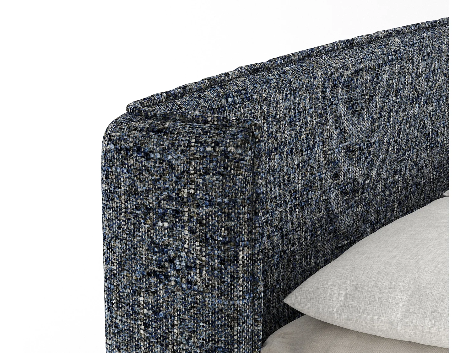 Lit boxspring en toile tissée Carizzo - matelas - surmatelas - 200x200 cm - bleu marine