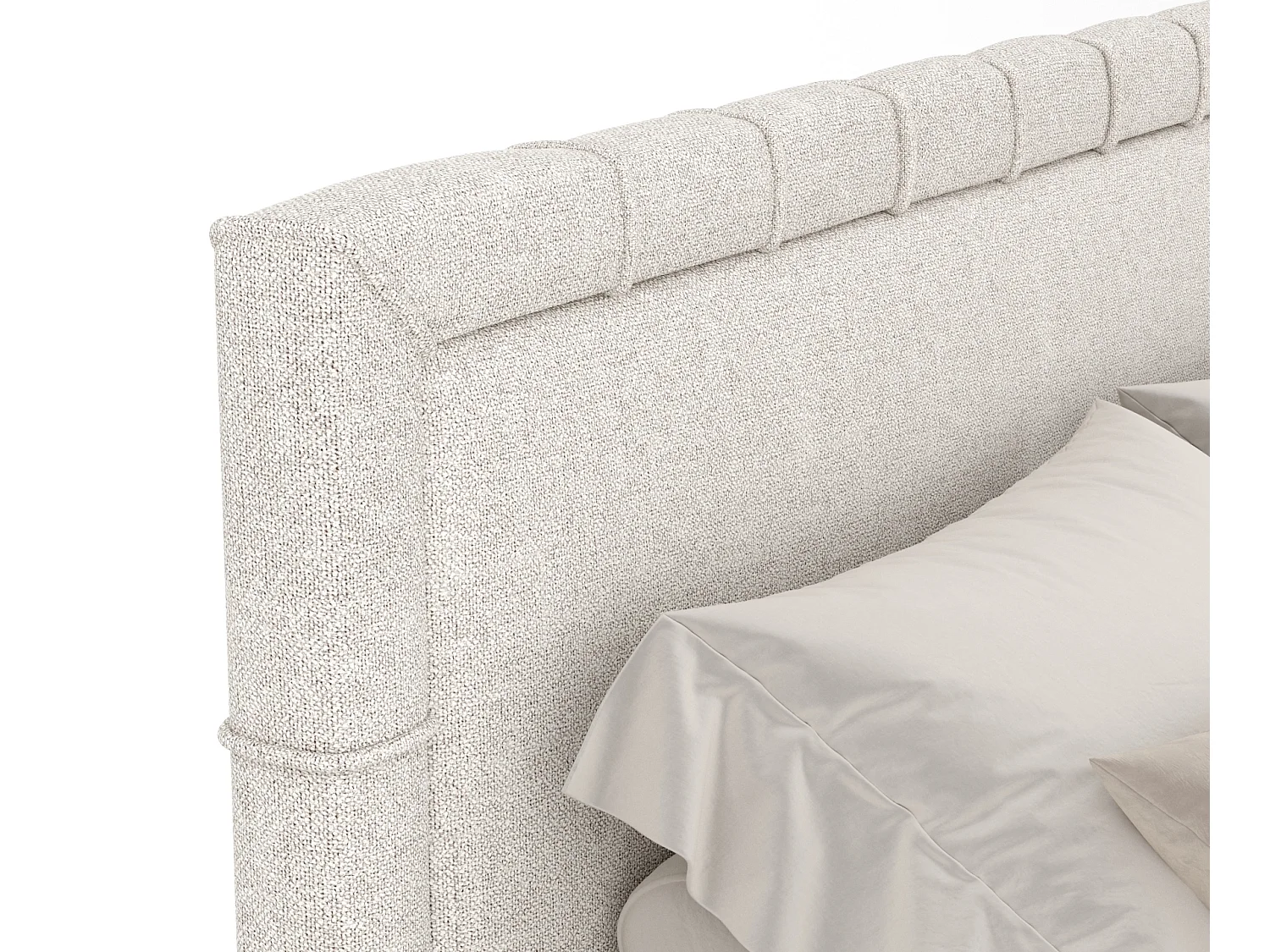 Boxspringbett aus Webstoff Rimini - Matratze - Toppermatratze - 200x200 cm - beige