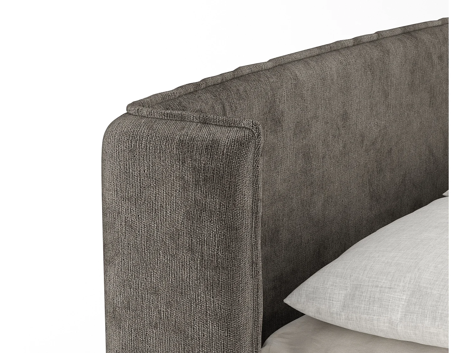 Boxspringbett aus Chenille-Stoff Carizzo - Matratze - Toppermatratze - 140x200 cm - braun