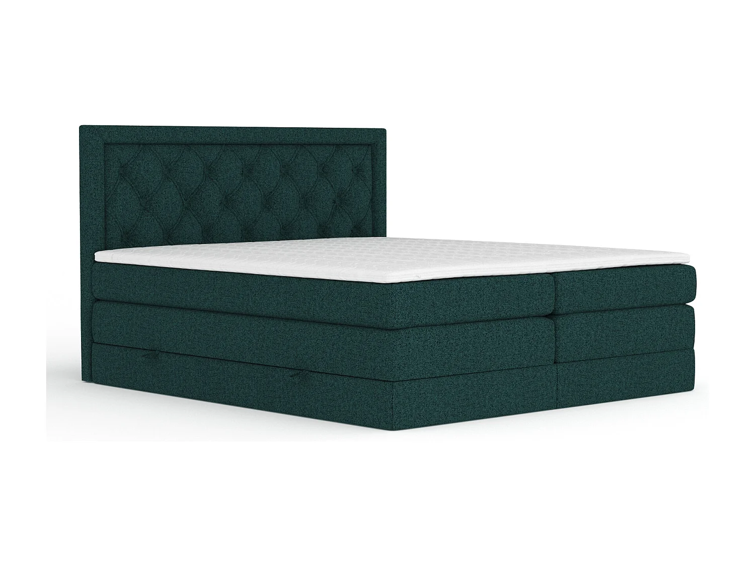 Boxspringbett aus Webstoff Aurelia - Matratze - Toppermatratze - 180x200 cm - grün