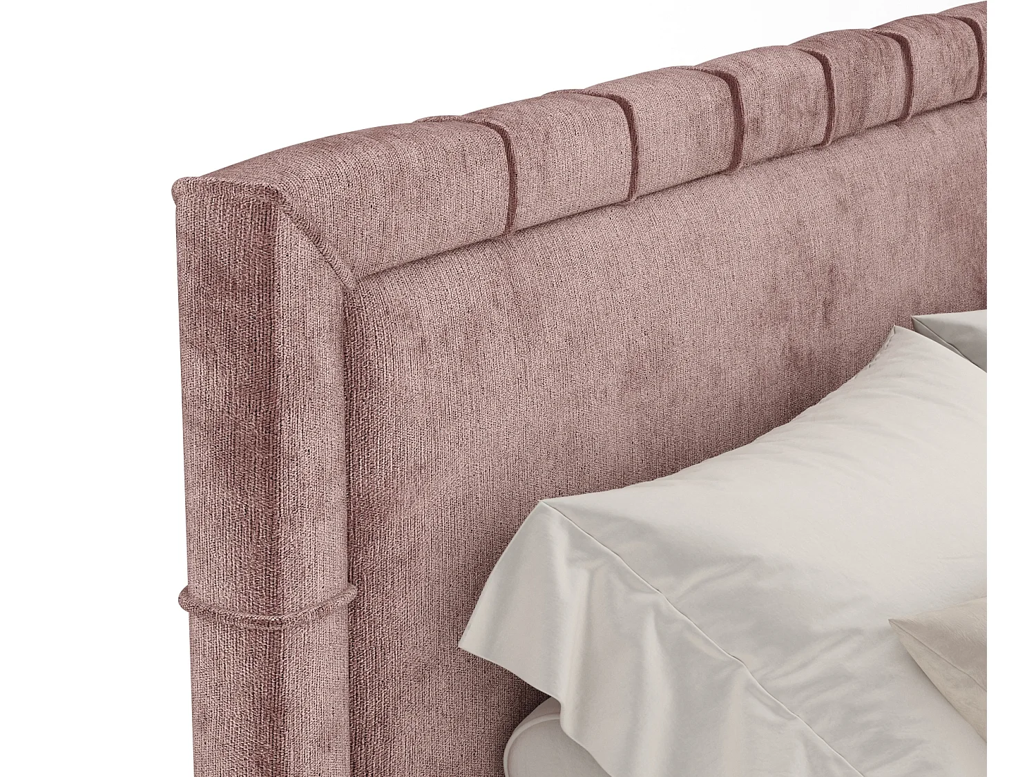 Lit boxspring en tissu chenille Rimini - matelas - surmatelas - 180x200 cm - rose