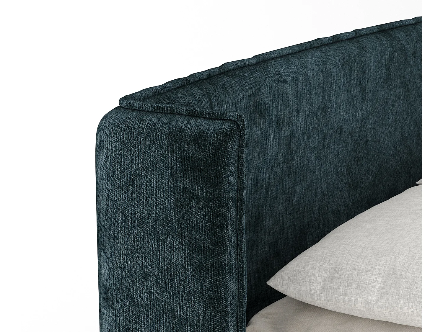 Lit boxspring en tissu chenille Carizzo - matelas - surmatelas - 160x200 cm - couleur sarcelle