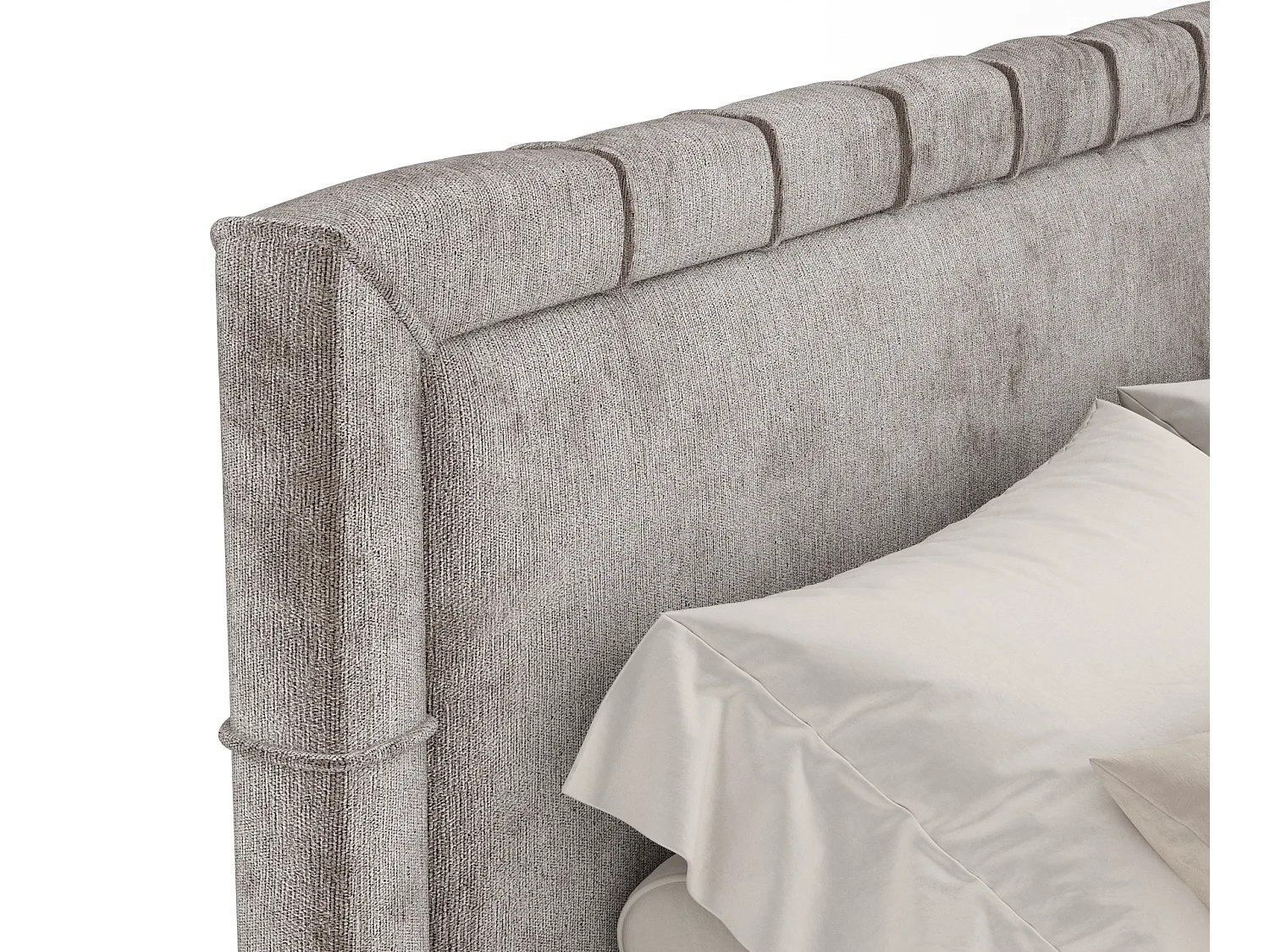 Lit boxspring en tissu chenille Rimini - matelas - surmatelas - 180x200 cm - beige