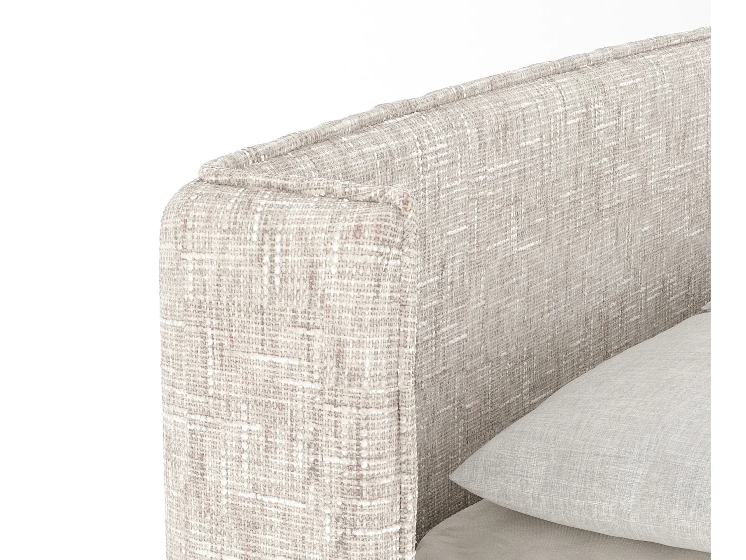 Boxspringbett aus Webstoff Carizzo - Matratze - Toppermatratze - 180x200 cm - creme