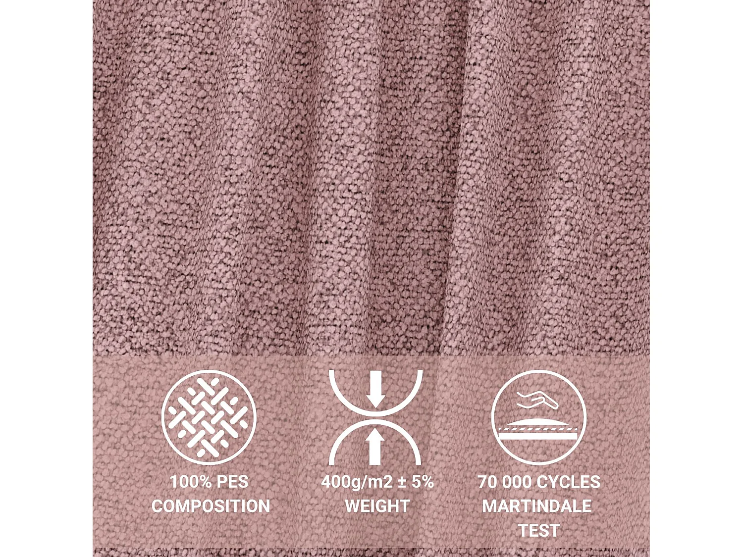 Lit boxspring en toile tissée Ambrosia - matelas - surmatelas - 200x200 cm - rose