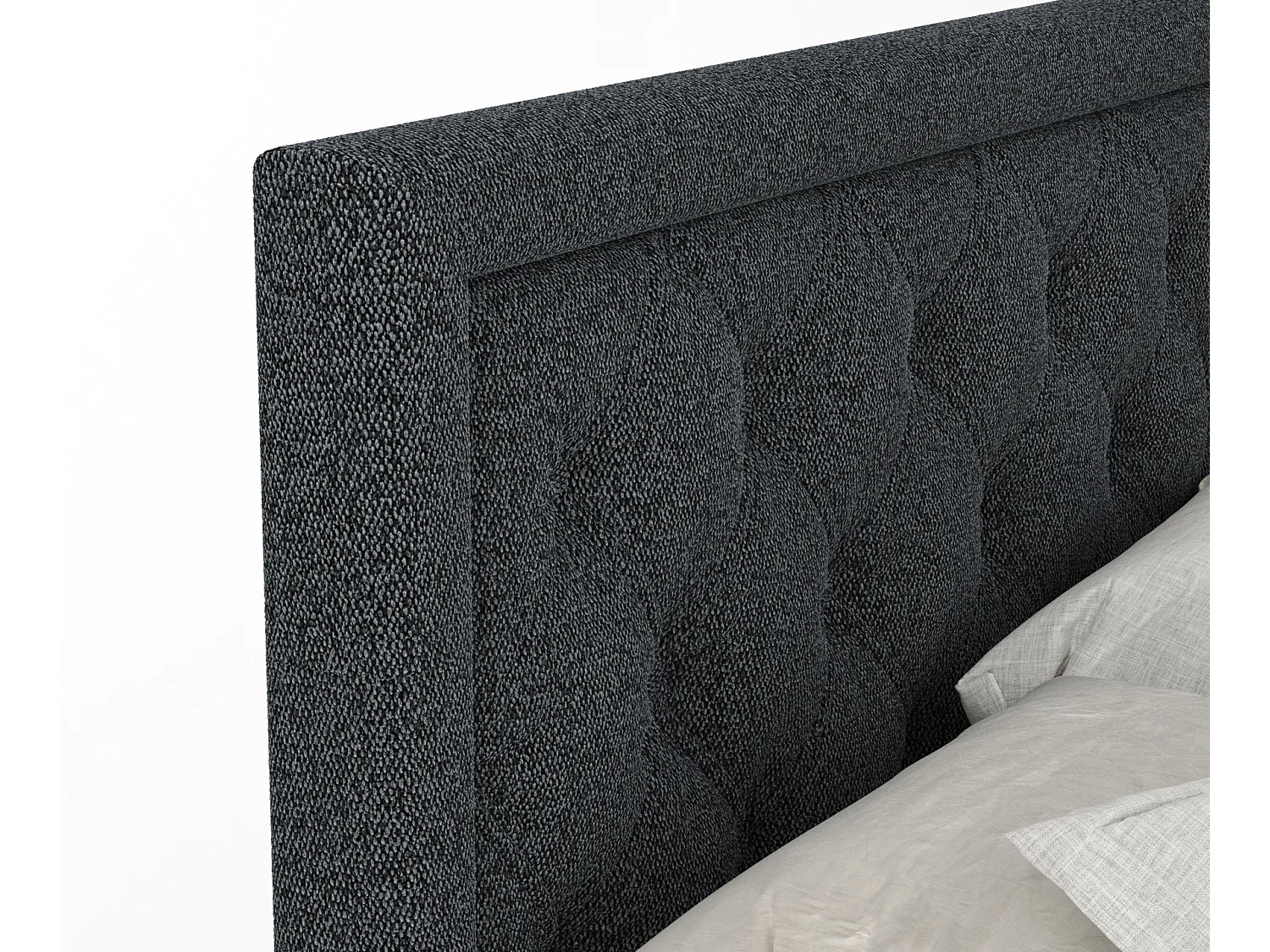Boxspringbett aus Webstoff Aurelia - Matratze - Toppermatratze - 160x200 cm - schwarz