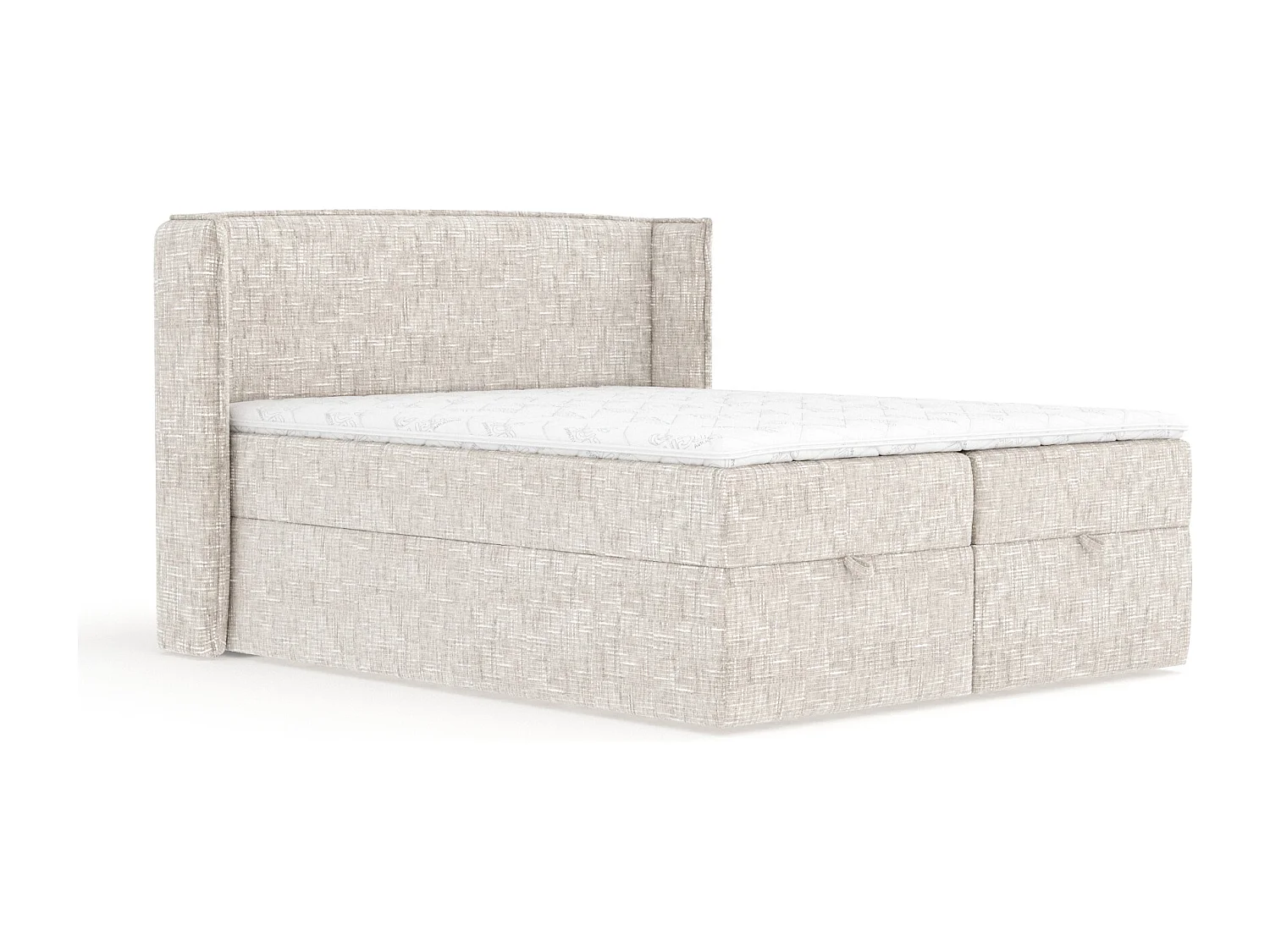 Lit boxspring en toile tissée Passion - matelas - surmatelas - 160x200 cm - creme