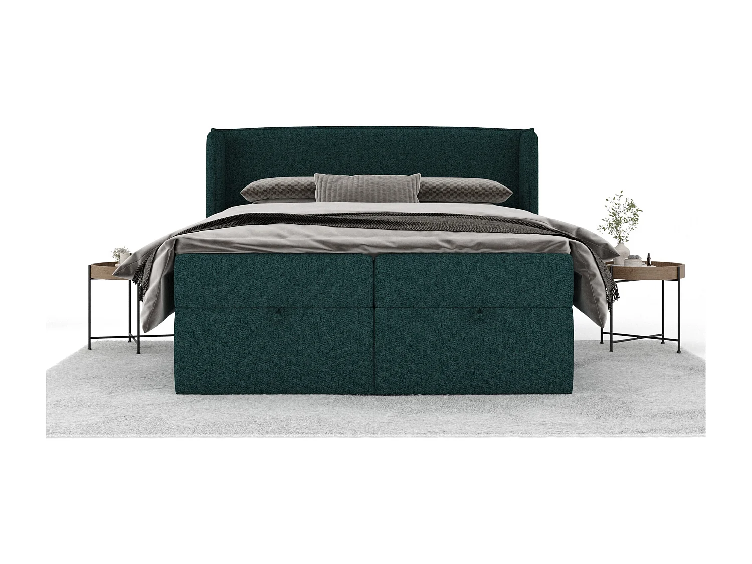 Lit boxspring en toile tissée Passion - matelas - surmatelas - 180x200 cm - vert