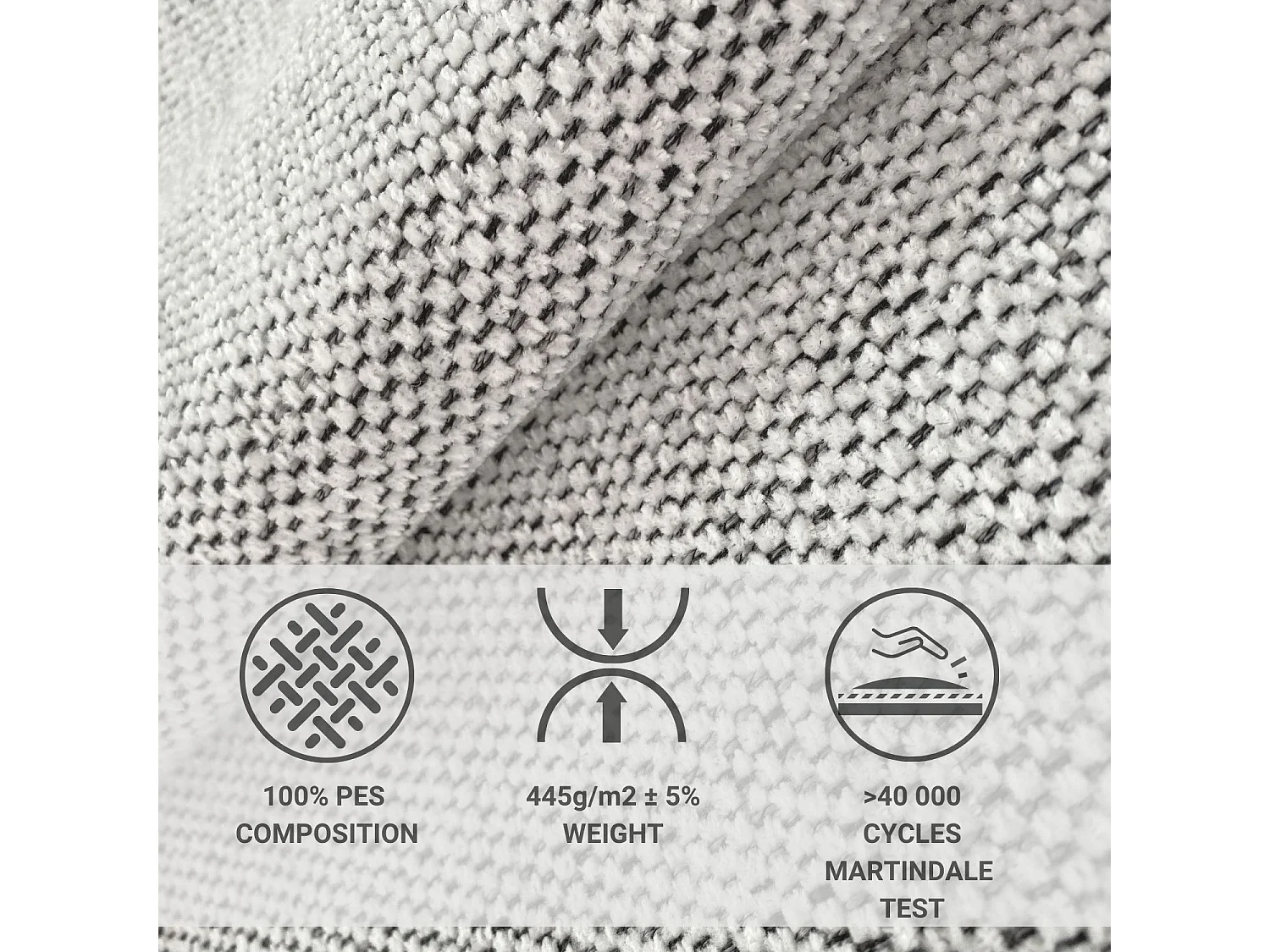 Lit boxspring en toile tissée Dove - matelas - surmatelas - 160x200 cm - gris clair