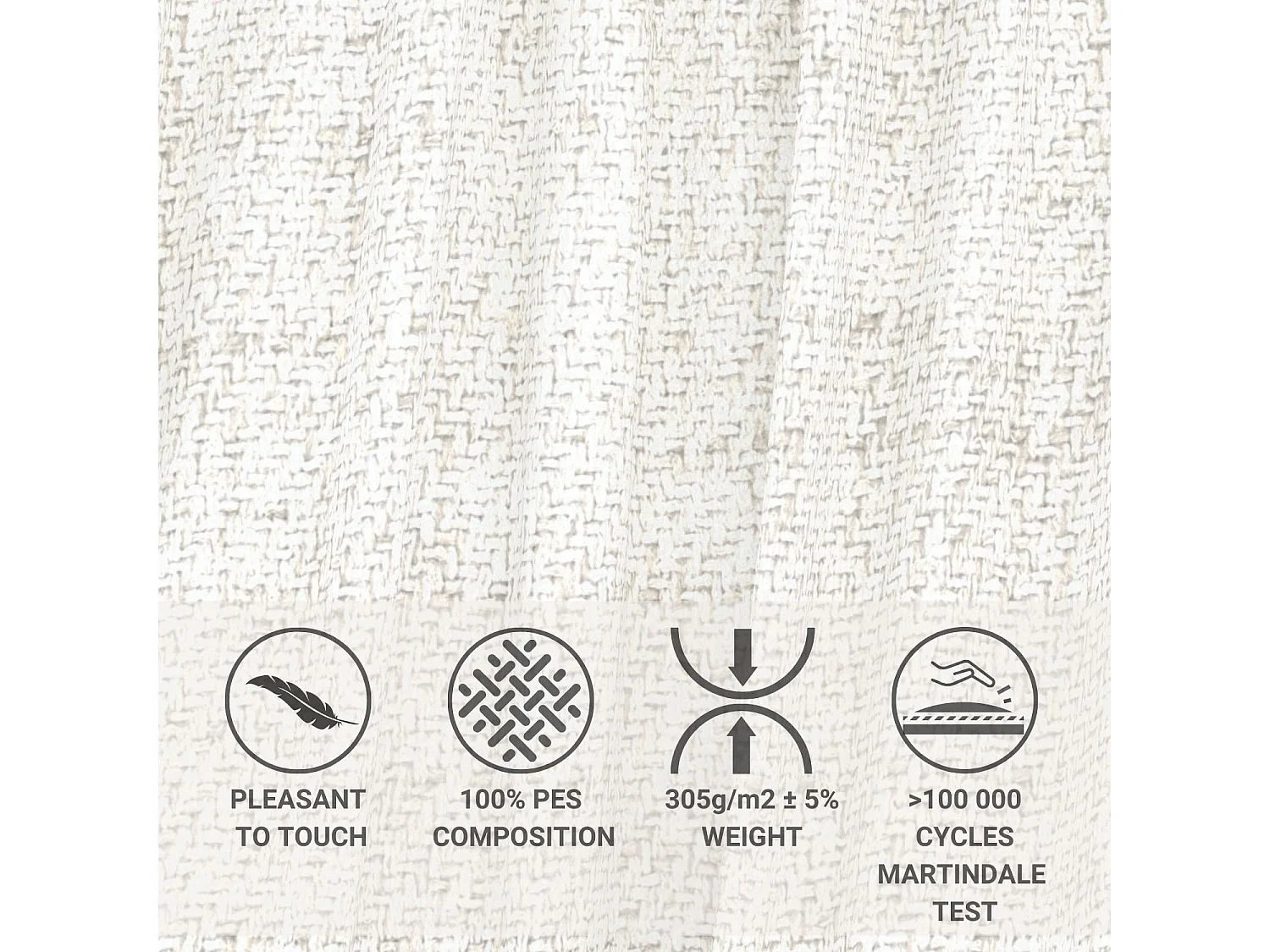 Lit boxspring en toile tissée Madame - matelas - surmatelas - 180x200 cm - creme