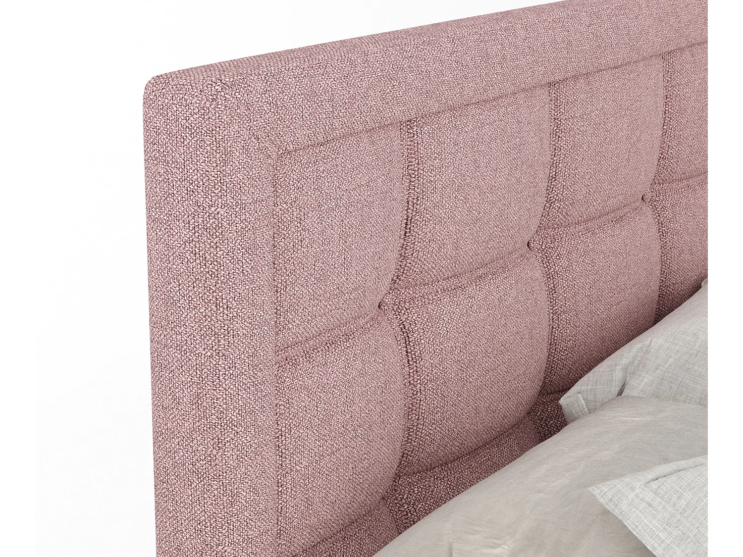 Lit boxspring en toile tissée Ambrosia - matelas - surmatelas - 140x200 cm - rose