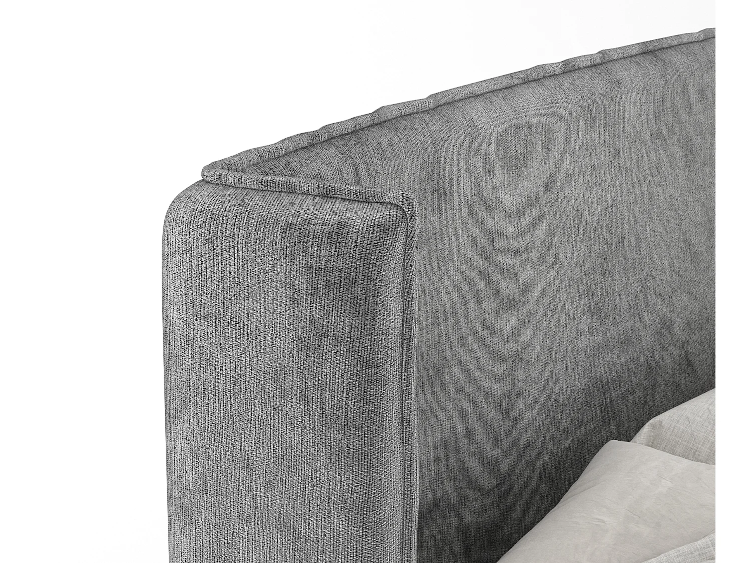 Boxspringbett aus Chenille-Stoff Ardis - Matratze - Toppermatratze - 200x200 cm - grau