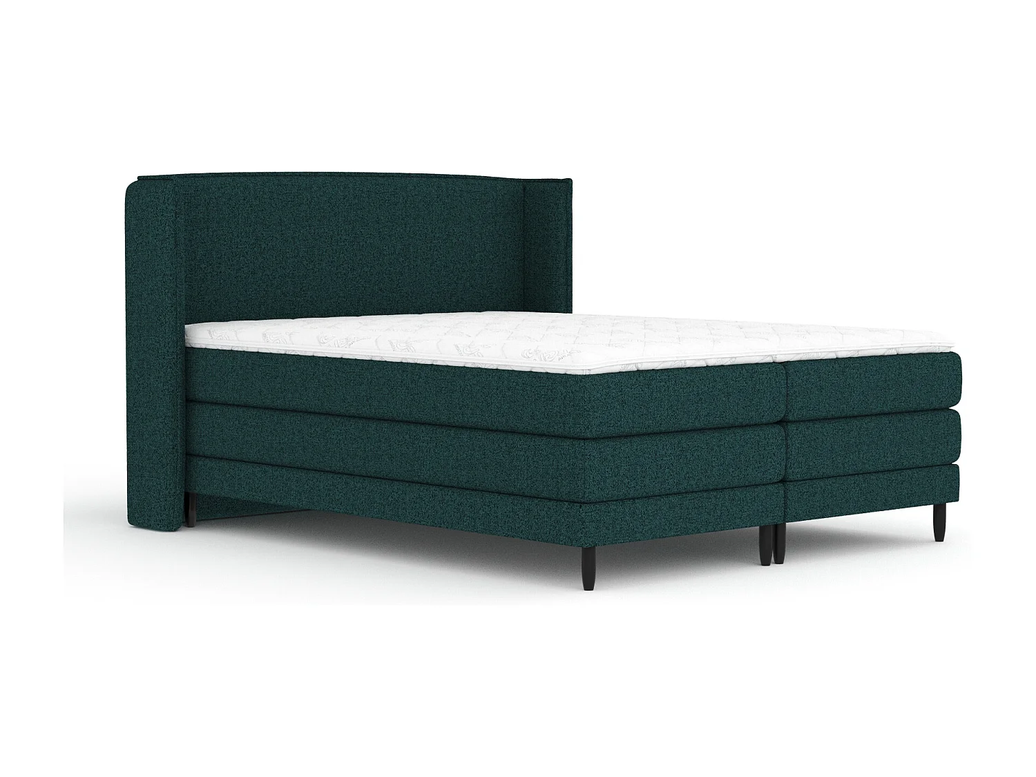 Boxspringbett aus Webstoff Carizzo - Matratze - Toppermatratze - 180x200 cm - grün