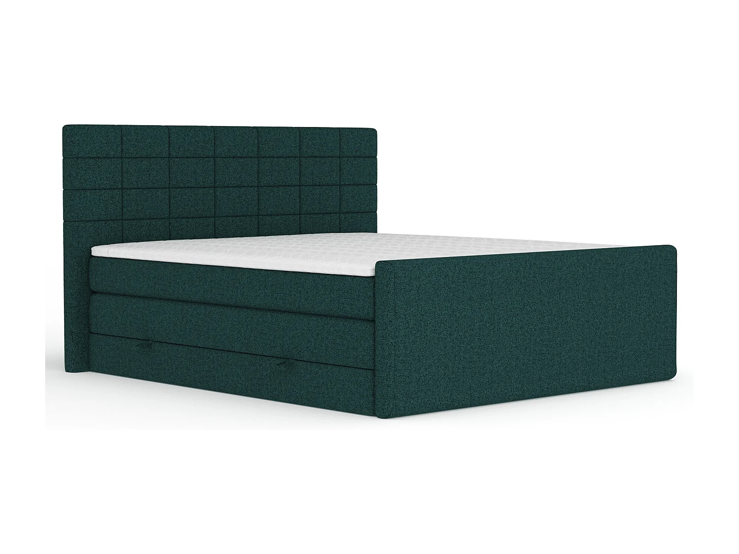Boxspringbett aus Webstoff Ava - Matratze - Toppermatratze - 200x200 cm - grün