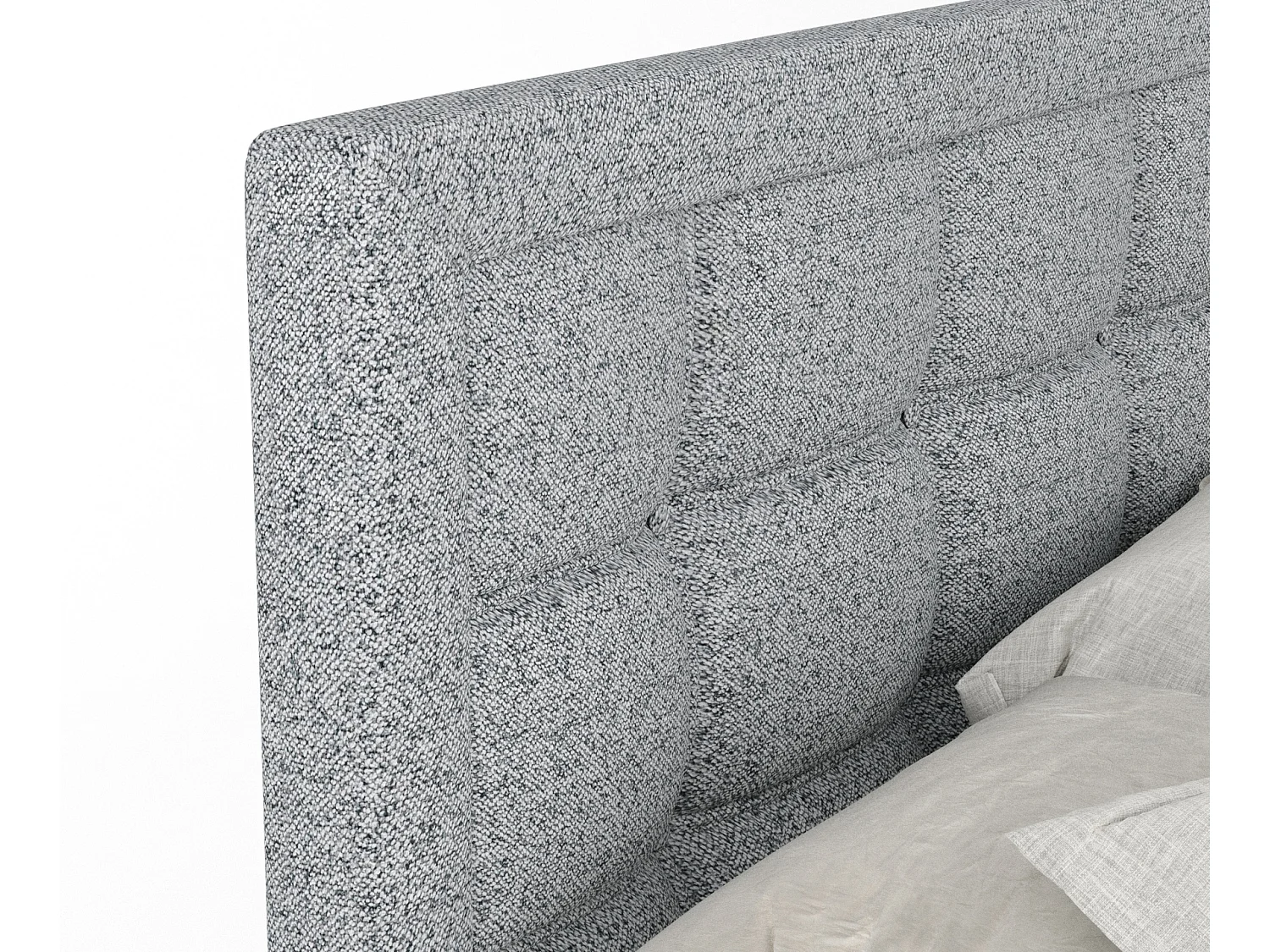 Lit boxspring en toile tissée Ambrosia - matelas - surmatelas - 140x200 cm - gris