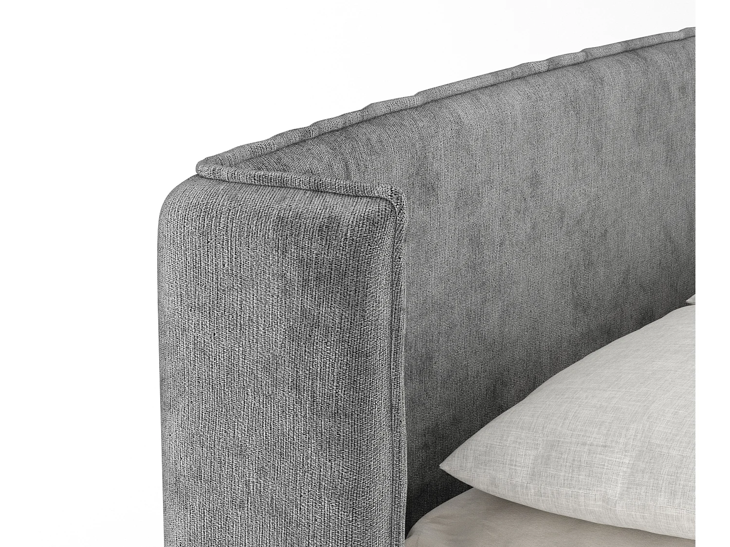 Boxspringbett aus Chenille-Stoff Carizzo - Matratze - Toppermatratze - 140x200 cm - grau