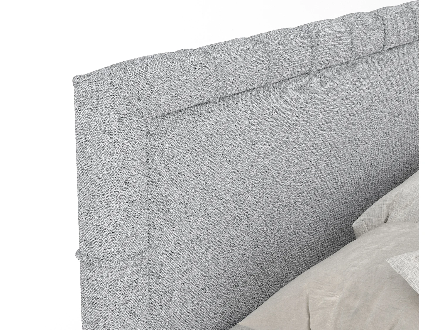 Lit boxspring en toile tissée Voyage - matelas - surmatelas - 140x200 cm - gris clair