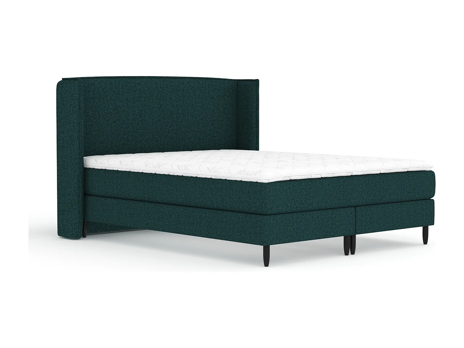 Lit boxspring en toile tissée Ardis - matelas - surmatelas - 200x200 cm - vert