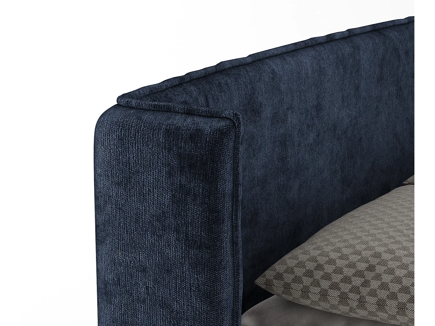 Lit boxspring en tissu chenille Passion - matelas - surmatelas - 160x200 cm - bleu marine