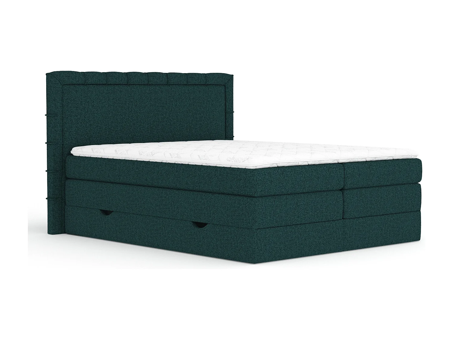 Boxspringbett aus Webstoff Rosabel - Matratze - Toppermatratze - 140x200 cm - grün