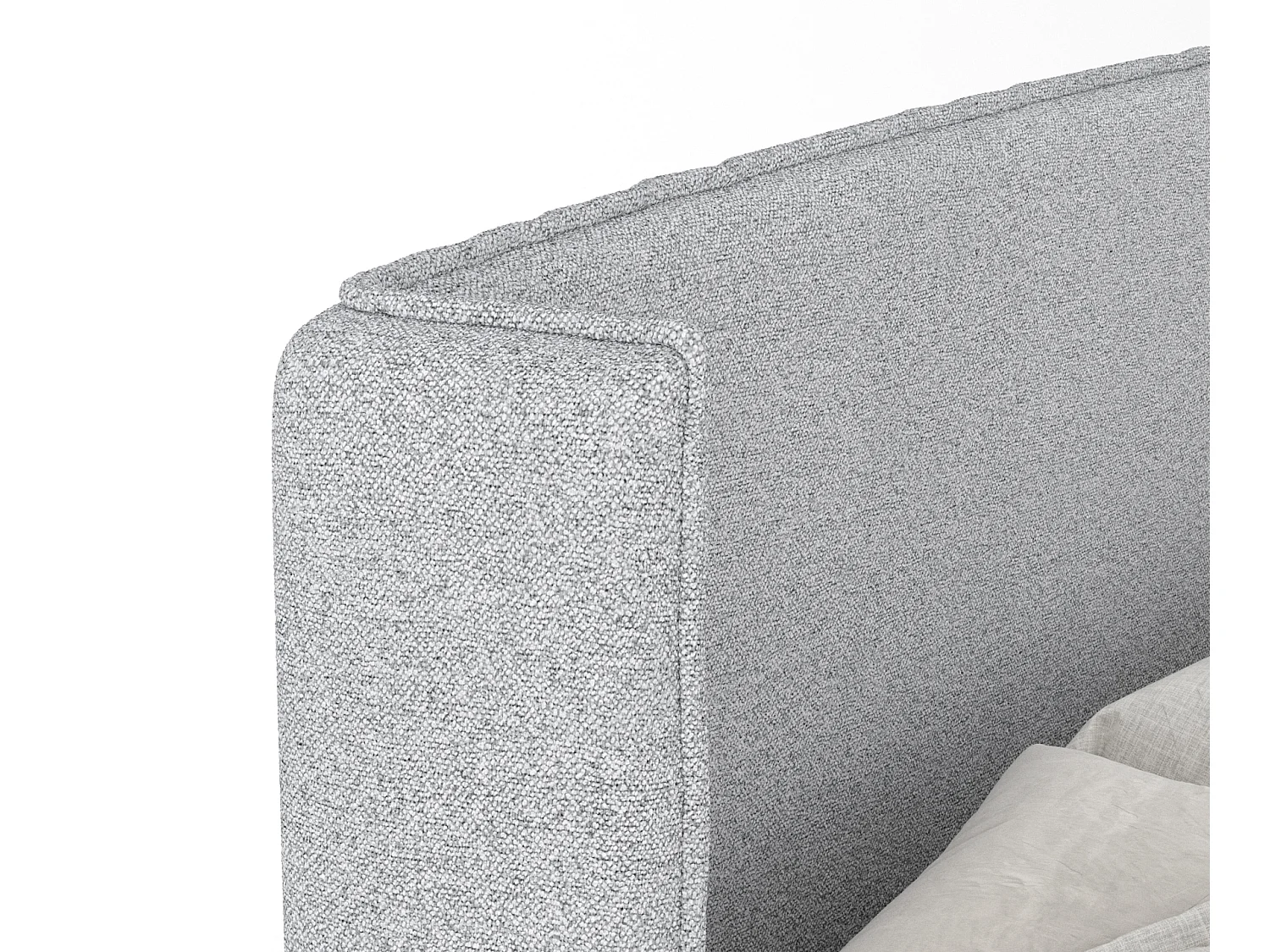 Lit boxspring en toile tissée Ardis - matelas - surmatelas - 160x200 cm - gris clair