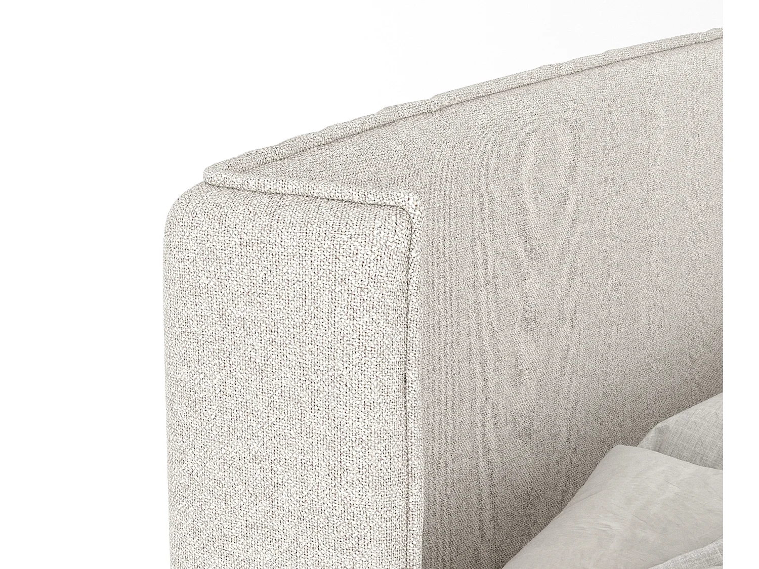 Boxspringbett aus Webstoff Ardis - Matratze - Toppermatratze - 160x200 cm - beige