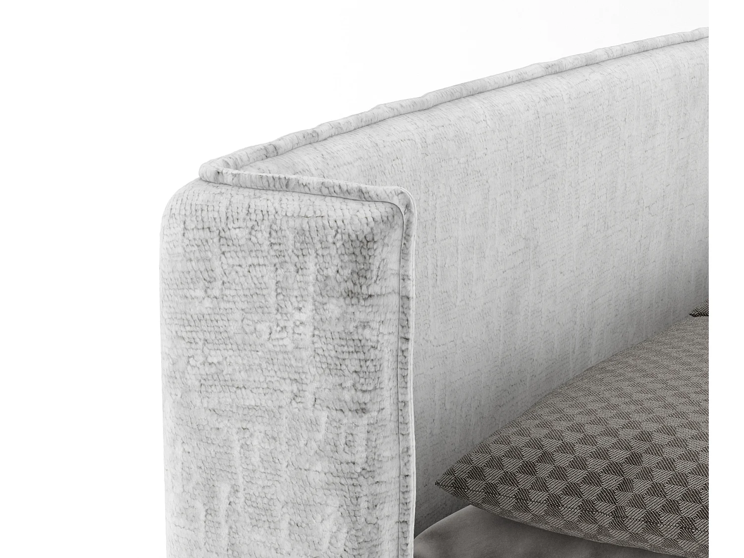 Lit boxspring en tissu chenille Passion - matelas - surmatelas - 200x200 cm - gris clair