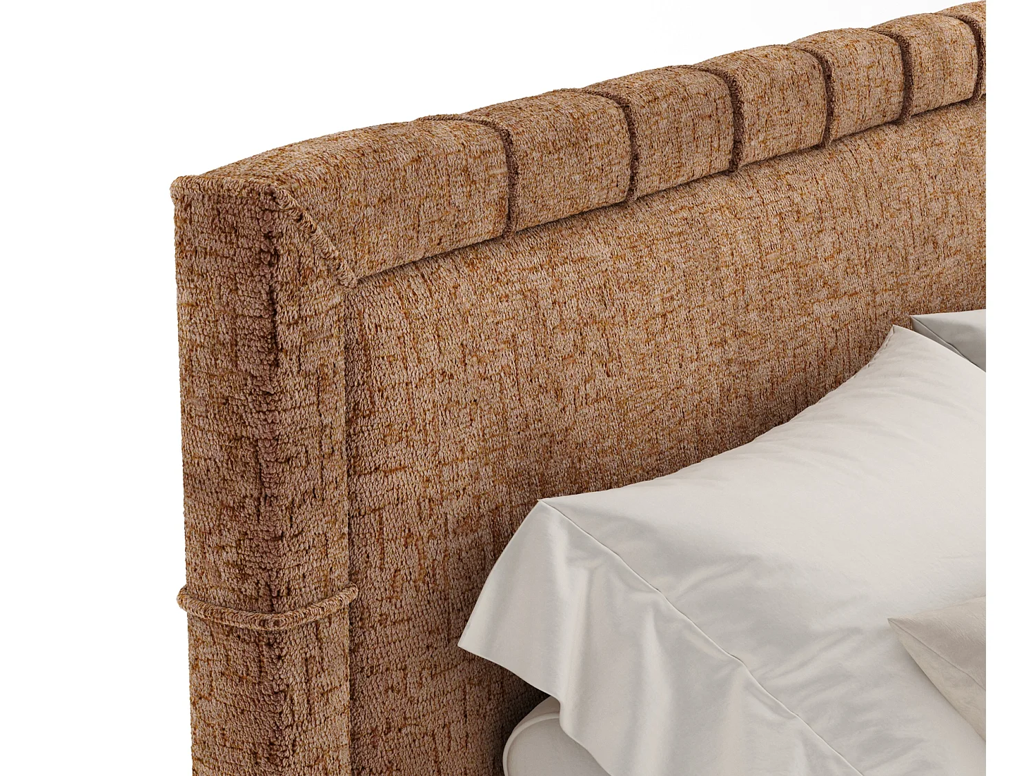 Boxspringbett aus Chenille-Stoff Rimini - materac - topper - 160x200 cm - kupferfarbe