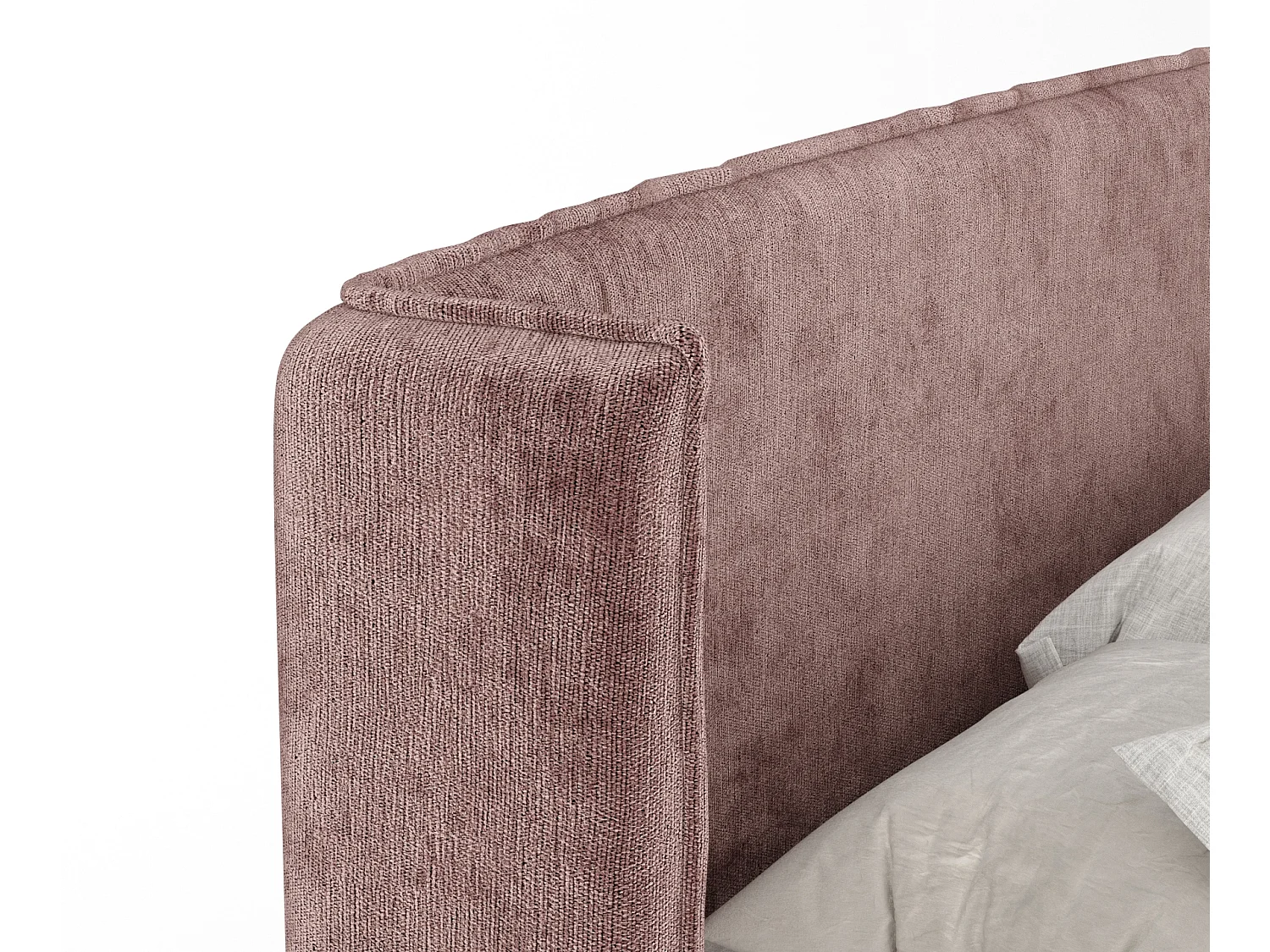 Boxspringbett aus Chenille-Stoff Monpelli - Matratze - Toppermatratze - 160x200 cm - rosa