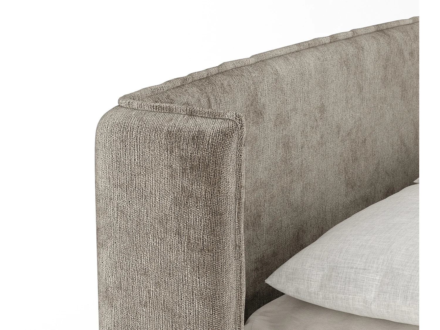 Boxspringbett aus Chenille-Stoff Carizzo - Matratze - Toppermatratze - 180x200 cm - beige