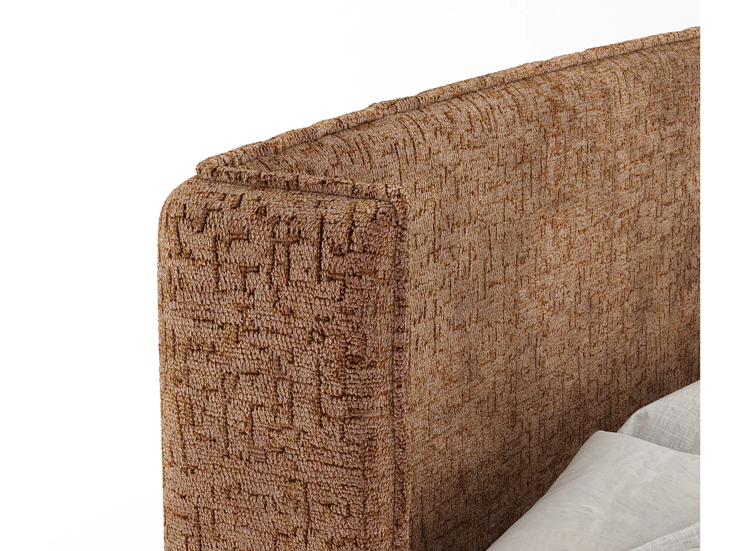 Lit boxspring en tissu chenille Ardis - matelas - surmatelas - 140x200 cm - couleur cuivre